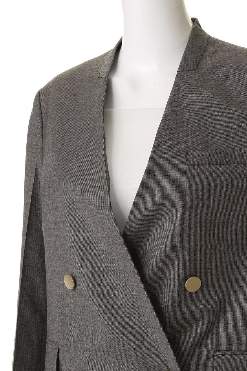 【エブール/ebure】のドライシャンブレー ダブルブレストノーカラージャケット 人気、トレンドファッション・服の通販 founy(ファニー) 　ファッション　Fashion　レディースファッション　Fashion for Women　アウター　Coat / Outerwear Collection　レディースジャケット・軽アウター　Jackets　ノーカラージャケット / シンプル上品コーデ　Collarless Jackets　シャンブレー　Chambray, Denim-Like Fabric　ジャケット　Jacket, Outerwear　ダブル　Double, Double-Breasted　パターン　Pattern, Design Print　マニッシュ　Mannish, Boyish　リュクス　Luxury, Elegant, High-End, Chic　エレガント 上品　Elegant　other-5|ID: prp329100004829124 ipo3291000000036642115