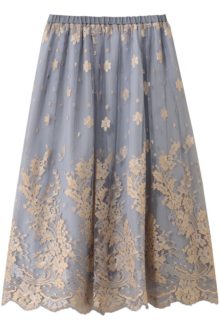 【エブール/ebure】の【1/16 0:00販売開始】バイカラーリバーレース ギャザースカート インテリア・キッズ・メンズ・レディースファッション・服の通販 founy(ファニー) 　ファッション　Fashion　レディースファッション　Fashion for Women　スカート　Skirts　2026年　2026　オレンジ　Orange　ギャザー　Gathered, Ruffled　グログラン　Grosgrain, Grosgrain Ribbon　スピンドル　Spindle, Drawcord　フランス　France, French　ループ　Loop, Loop Knit　レース　Lace, Lace Fabric　夏　Summer　春　Spring　S/S・春夏　SS, Spring/Summer, Warm Season　ライトブルー|ID: prp329100004829125 ipo3291000000035147165