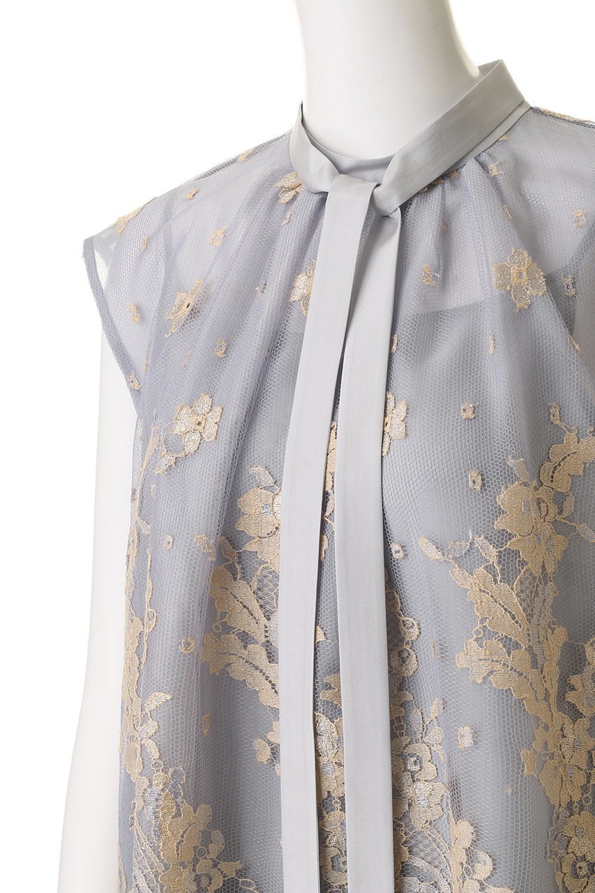 【エブール/ebure】の【1/16 0:00販売開始】バイカラーリバーレース ボウタイブラウス 人気、トレンドファッション・服の通販 founy(ファニー) 　ファッション　Fashion　レディースファッション　Fashion for Women　トップス・カットソー　Cut & Sew Tops　キャミソール&ノースリーブ　Camisoles & Sleeveless Tops　シャツ・ブラウス・オフィスカジュアル　Elegant Blouses & Button-Ups　2026年　2026　インナー　Innerwear　オレンジ　Orange　シルク　Silk, 100% Silk　ジャケット　Jacket, Outerwear　デニム　Denim, Jeans Material　ノースリーブ　Sleeveless, No-Sleeve　フランス　France, French　マニッシュ　Mannish, Boyish　レース　Lace, Lace Fabric　夏　Summer　春　Spring　S/S・春夏　SS, Spring/Summer, Warm Season　other-5|ID: prp329100004829126 ipo3291000000035147176