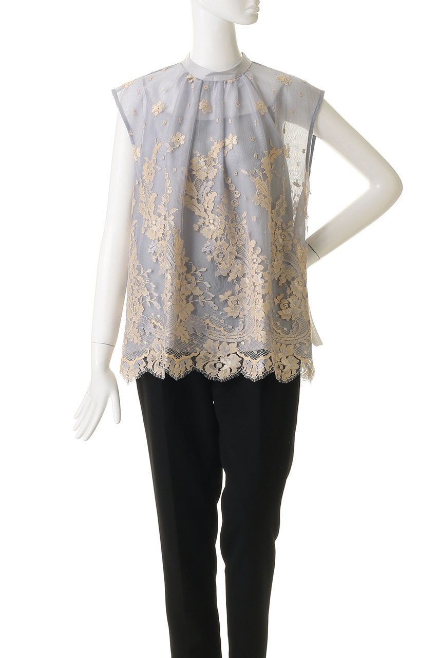 【エブール/ebure】の【1/16 0:00販売開始】バイカラーリバーレース ボウタイブラウス 人気、トレンドファッション・服の通販 founy(ファニー) 　ファッション　Fashion　レディースファッション　Fashion for Women　トップス・カットソー　Cut & Sew Tops　キャミソール&ノースリーブ　Camisoles & Sleeveless Tops　シャツ・ブラウス・オフィスカジュアル　Elegant Blouses & Button-Ups　2026年　2026　インナー　Innerwear　オレンジ　Orange　シルク　Silk, 100% Silk　ジャケット　Jacket, Outerwear　デニム　Denim, Jeans Material　ノースリーブ　Sleeveless, No-Sleeve　フランス　France, French　マニッシュ　Mannish, Boyish　レース　Lace, Lace Fabric　夏　Summer　春　Spring　S/S・春夏　SS, Spring/Summer, Warm Season　other-6|ID: prp329100004829126 ipo3291000000035147177