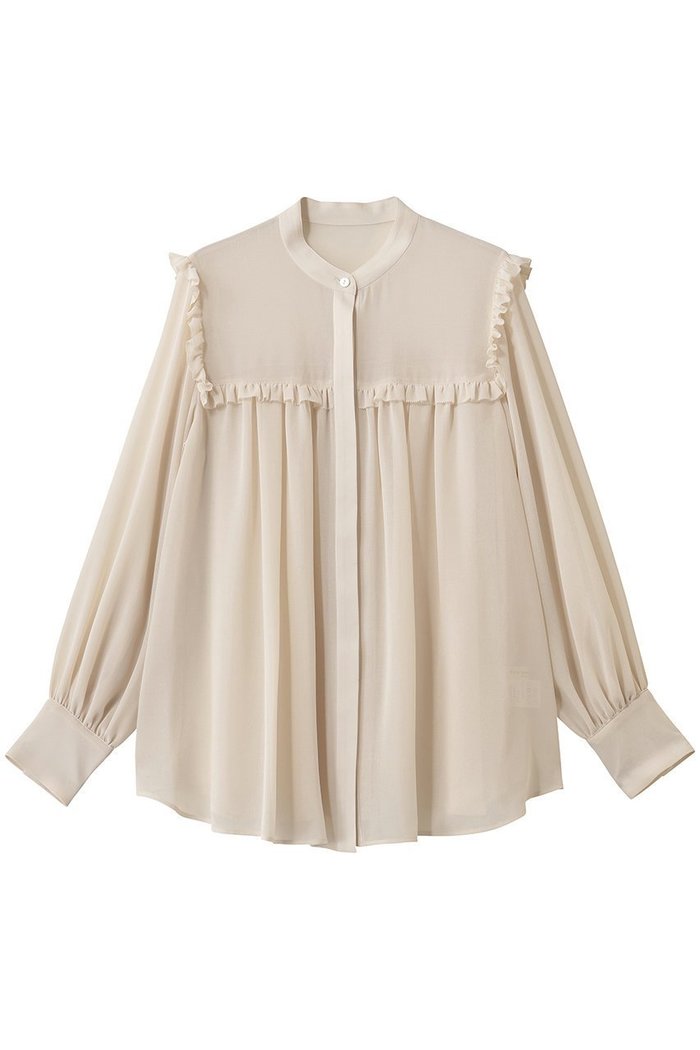 【シンゾーン/Shinzone】のジョーゼットラッフルブラウス インテリア・キッズ・メンズ・レディースファッション・服の通販 founy(ファニー) https://founy.com/ ファッション Fashion レディースファッション Fashion for Women トップス・カットソー Cut & Sew Tops シャツ・ブラウス・オフィスカジュアル Elegant Blouses & Button-Ups 2026年 2026 おすすめ Recommended / Our Picks ギャザー Gathered, Ruffled ジョーゼット Georgette, Semi-Sheer Fabric スタンド Stand Collar, Upright Stand スリーブ Sleeve, Long Sleeve / Short Sleeve デニム Denim, Jeans Material フェミニン Feminine, Girly フリル Frill, Ruffle ミックス Mix, Mixed Style ロング Long, Long-Length 夏 Summer 春 Spring S/S・春夏 SS, Spring/Summer, Warm Season |ID: prp329100004830051 ipo3291000000035874657