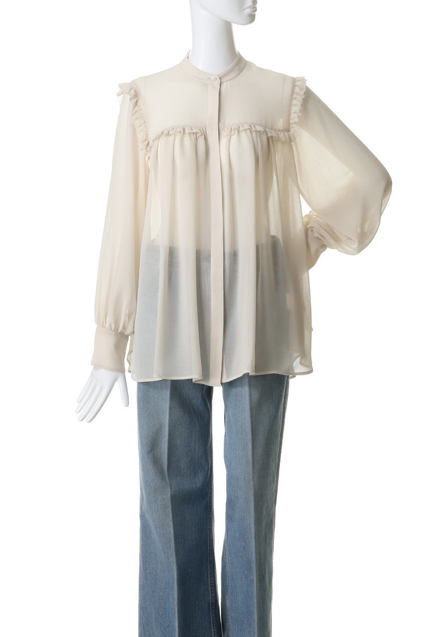 【シンゾーン/Shinzone】のジョーゼットラッフルブラウス 人気、トレンドファッション・服の通販 founy(ファニー) ファッション Fashion レディースファッション Fashion for Women トップス・カットソー Cut & Sew Tops シャツ・ブラウス・オフィスカジュアル Elegant Blouses & Button-Ups 2026年 2026 おすすめ Recommended / Our Picks ギャザー Gathered, Ruffled ジョーゼット Georgette, Semi-Sheer Fabric スタンド Stand Collar, Upright Stand スリーブ Sleeve, Long Sleeve / Short Sleeve デニム Denim, Jeans Material フェミニン Feminine, Girly フリル Frill, Ruffle ミックス Mix, Mixed Style ロング Long, Long-Length 夏 Summer 春 Spring S/S・春夏 SS, Spring/Summer, Warm Season other-2|ID: prp329100004830051 ipo3291000000036052935