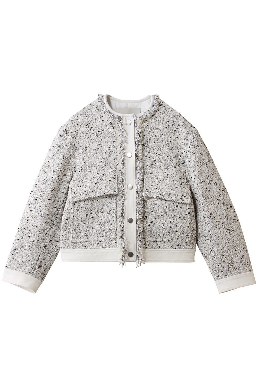 【デパリエ/DEPAREILLE】のネップツイードノーカラージャケット インテリア・キッズ・メンズ・レディースファッション・服の通販 founy(ファニー) 　ファッション　Fashion　レディースファッション　Fashion for Women　アウター　Coat / Outerwear Collection　レディースジャケット・軽アウター　Jackets　ノーカラージャケット / シンプル上品コーデ　Collarless Jackets　オケージョン　Occasion Wear　ジャケット　Jacket, Outerwear　ネップ　Nepp, Slub Yarn　フリンジ　Fringe, Tassel　フロント　Front, Front Design　エレガント 上品　Elegant　オフホワイト|ID: prp329100004830069 ipo3291000000036886814