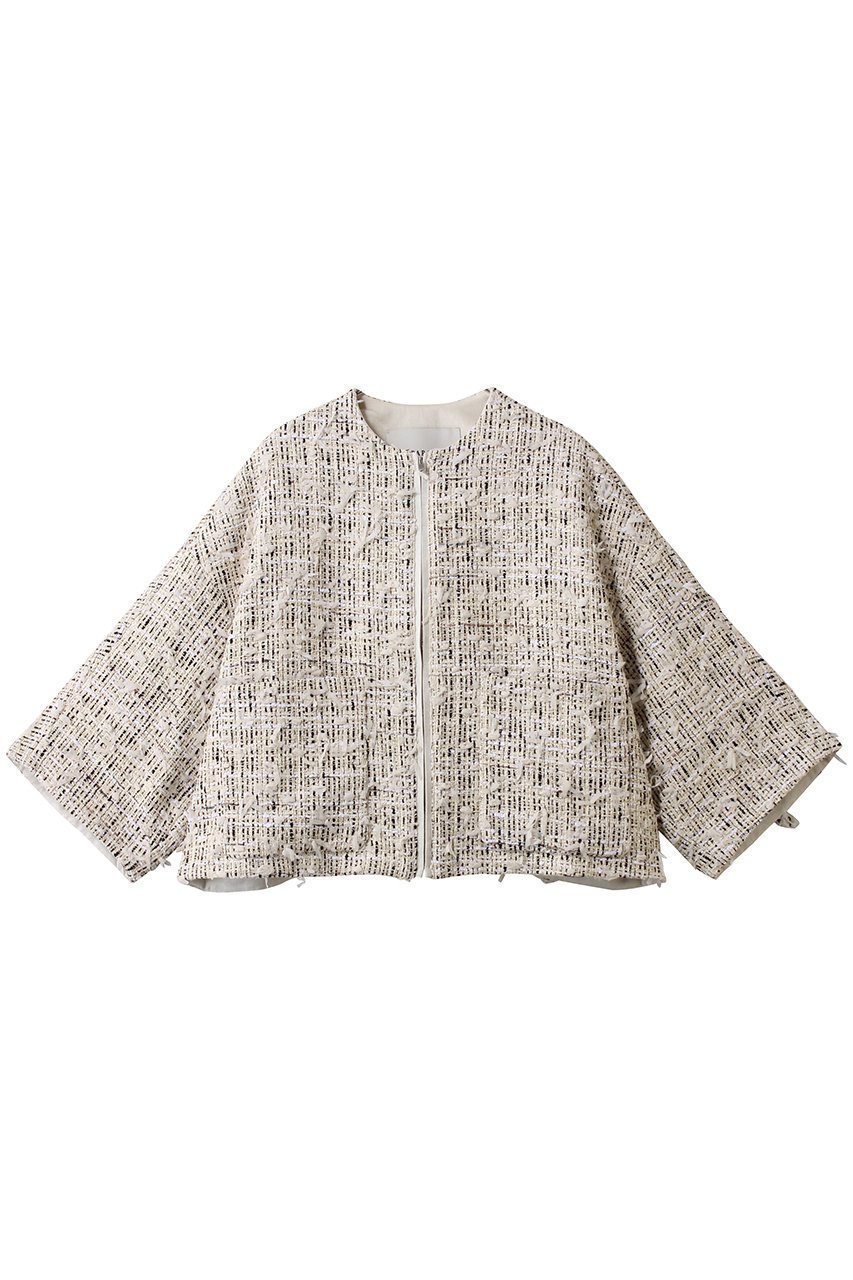 【デパリエ/DEPAREILLE】のチェックツイードジャケット インテリア・キッズ・メンズ・レディースファッション・服の通販 founy(ファニー) 　ファッション　Fashion　レディースファッション　Fashion for Women　アウター　Coat / Outerwear Collection　レディースジャケット・軽アウター　Jackets　2026年　2026　クラシック　Classic, Timeless Style　ショート　Short, Short Length　ジャケット　Jacket, Outerwear　ツイード　Twill, Twill Weave　デニム　Denim, Jeans Material　バランス　Balance, Style Balance　フリンジ　Fringe, Tassel　フレア　Flare, Flared　ボックス　Boxy, Box Shape　エレガント 上品　Elegant　夏　Summer　春　Spring　S/S・春夏　SS, Spring/Summer, Warm Season　ベージュ|ID: prp329100004830070 ipo3291000000035874745