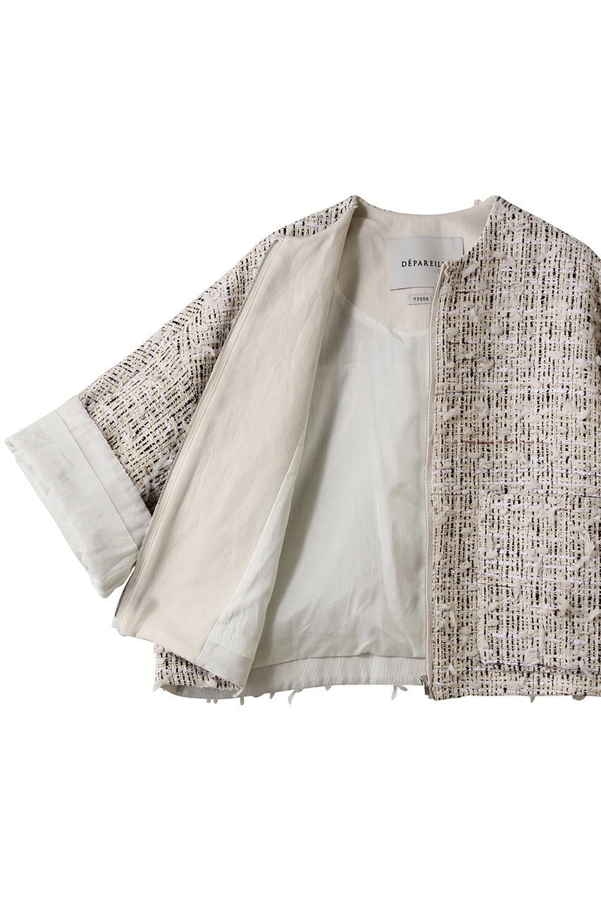 【デパリエ/DEPAREILLE】のチェックツイードジャケット 人気、トレンドファッション・服の通販 founy(ファニー) 　ファッション　Fashion　レディースファッション　Fashion for Women　アウター　Coat / Outerwear Collection　レディースジャケット・軽アウター　Jackets　2026年　2026　クラシック　Classic, Timeless Style　ショート　Short, Short Length　ジャケット　Jacket, Outerwear　ツイード　Twill, Twill Weave　デニム　Denim, Jeans Material　バランス　Balance, Style Balance　フリンジ　Fringe, Tassel　フレア　Flare, Flared　ボックス　Boxy, Box Shape　エレガント 上品　Elegant　夏　Summer　春　Spring　S/S・春夏　SS, Spring/Summer, Warm Season　other-7|ID: prp329100004830070 ipo3291000000035874751