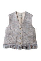 【デパリエ/DEPAREILLE】のファンシーツイードジレ 人気、トレンドファッション・服の通販 founy(ファニー) ファッション Fashion レディースファッション Fashion for Women アウター Coat / Outerwear Collection レディースジャケット・軽アウター Jackets 2026年 2026 おすすめ Recommended / Our Picks ジャケット Jacket, Outerwear セレモニー Ceremony ツイード Twill, Twill Weave フリンジ Fringe, Tassel ベスト Vest, Waistcoat メタル Metal, Metal Parts ラグジュアリー Luxury, Elegant リュクス Luxury, Elegant, High-End, Chic 夏 Summer 春 Spring S/S・春夏 SS, Spring/Summer, Warm Season thumbnail ブルー|ID: prp329100004830076 ipo3291000000035157067