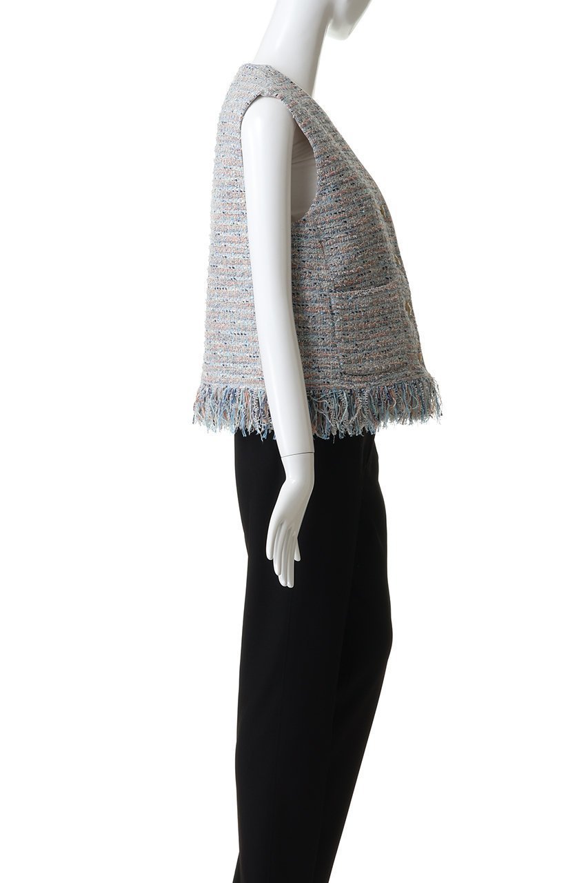 【デパリエ/DEPAREILLE】のファンシーツイードジレ 人気、トレンドファッション・服の通販 founy(ファニー) 　ファッション　Fashion　レディースファッション　Fashion for Women　アウター　Coat / Outerwear Collection　レディースジャケット・軽アウター　Jackets　おすすめ　Recommended / Our Picks　ジャケット　Jacket, Outerwear　セレモニー　Ceremony　ツイード　Twill, Twill Weave　フリンジ　Fringe, Tassel　ベスト　Vest, Waistcoat　メタル　Metal, Metal Parts　ラグジュアリー　Luxury, Elegant　リュクス　Luxury, Elegant, High-End, Chic　other-3|ID: prp329100004830076 ipo3291000000036886829