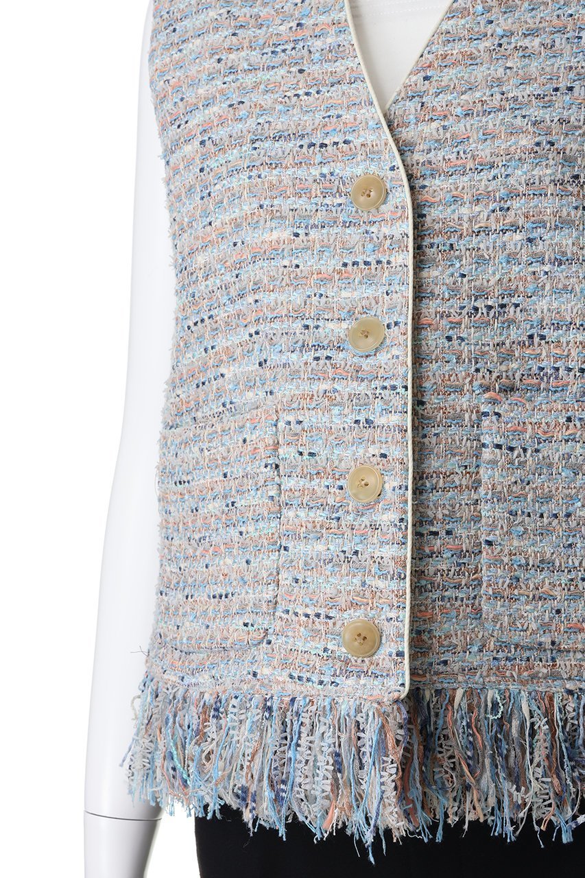 【デパリエ/DEPAREILLE】のファンシーツイードジレ 人気、トレンドファッション・服の通販 founy(ファニー) 　ファッション　Fashion　レディースファッション　Fashion for Women　アウター　Coat / Outerwear Collection　レディースジャケット・軽アウター　Jackets　おすすめ　Recommended / Our Picks　ジャケット　Jacket, Outerwear　セレモニー　Ceremony　ツイード　Twill, Twill Weave　フリンジ　Fringe, Tassel　ベスト　Vest, Waistcoat　メタル　Metal, Metal Parts　ラグジュアリー　Luxury, Elegant　リュクス　Luxury, Elegant, High-End, Chic　other-5|ID: prp329100004830076 ipo3291000000036886832