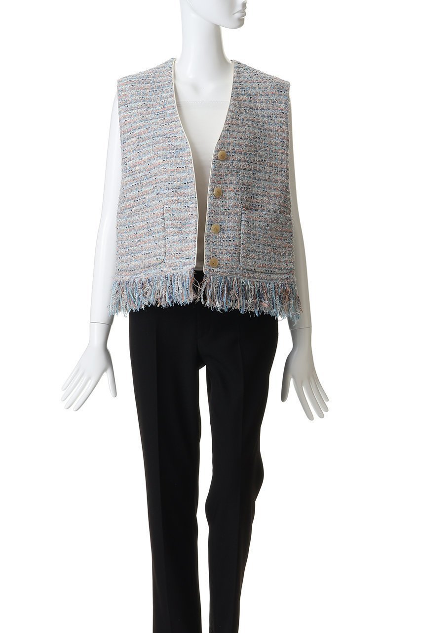 【デパリエ/DEPAREILLE】のファンシーツイードジレ 人気、トレンドファッション・服の通販 founy(ファニー) 　ファッション　Fashion　レディースファッション　Fashion for Women　アウター　Coat / Outerwear Collection　レディースジャケット・軽アウター　Jackets　おすすめ　Recommended / Our Picks　ジャケット　Jacket, Outerwear　セレモニー　Ceremony　ツイード　Twill, Twill Weave　フリンジ　Fringe, Tassel　ベスト　Vest, Waistcoat　メタル　Metal, Metal Parts　ラグジュアリー　Luxury, Elegant　リュクス　Luxury, Elegant, High-End, Chic　other-7|ID: prp329100004830076 ipo3291000000036886835