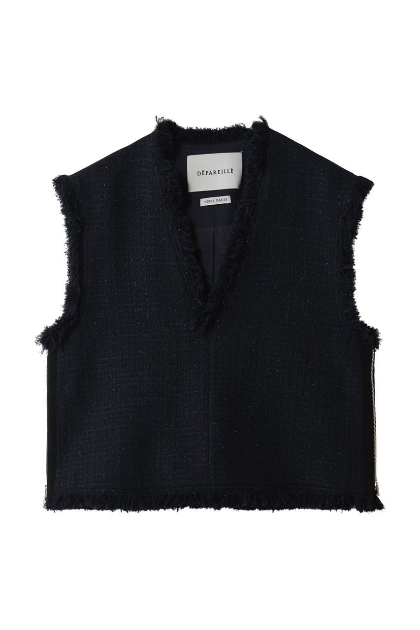 【デパリエ/DEPAREILLE】のコットンツイードジレ 人気、トレンドファッション・服の通販 founy(ファニー) 　ファッション　Fashion　レディースファッション　Fashion for Women　アウター　Coat / Outerwear Collection　レディースジャケット・軽アウター　Jackets　2026年　2026　シンプル　Simple, Minimal　ジャケット　Jacket, Outerwear　フリンジ　Fringe, Tassel　ベスト　Vest, Waistcoat　ワンポイント　One Point, Statement Accent　夏　Summer　春　Spring　S/S・春夏　SS, Spring/Summer, Warm Season　 other-1|ID: prp329100004830077 ipo3291000000035157079