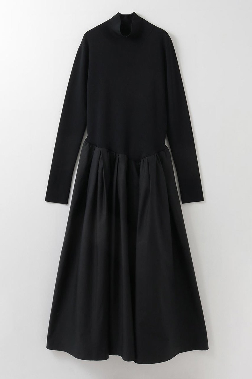 【ハー/HER.】の【1/15 12:00販売開始】ギャザーフレアドッキングワンピース インテリア・キッズ・メンズ・レディースファッション・服の通販 founy(ファニー) 　ファッション　Fashion　レディースファッション　Fashion for Women　ワンピース　Dresses　チュニック　Tunic Tops & Dresses　2026年　2026　とろみ　Fluid, Flowy Fabric　ギャザー　Gathered, Ruffled　チュニック　Tunic, Long Top　ドッキング　Docking, Mixed Material　フレア　Flare, Flared　ロング　Long, Long-Length　エレガント 上品　Elegant　夏　Summer　春　Spring　S/S・春夏　SS, Spring/Summer, Warm Season　ブラック|ID: prp329100004831216 ipo3291000000035174625