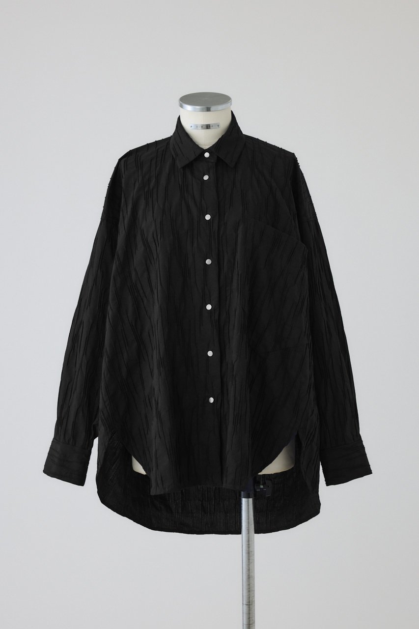 【リムアーク/RIM.ARK】のTuck pleats back volume SH/シャツ インテリア・キッズ・メンズ・レディースファッション・服の通販 founy(ファニー) 　ファッション　Fashion　レディースファッション　Fashion for Women　トップス・カットソー　Cut & Sew Tops　シャツ・ブラウス・オフィスカジュアル　Elegant Blouses & Button-Ups　2026年　2026　スリーブ　Sleeve, Long Sleeve / Short Sleeve　モダン　Modern, Contemporary　リュクス　Luxury, Elegant, High-End, Chic　ロング　Long, Long-Length　夏　Summer　定番　Standard, Basic Item　春　Spring　S/S・春夏　SS, Spring/Summer, Warm Season　ブラック|ID: prp329100004831222 ipo3291000000035174673