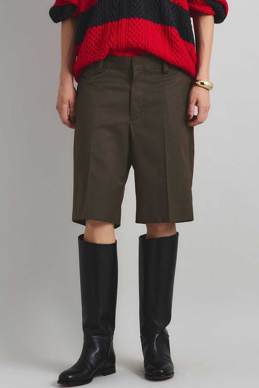 【ブリル/BRILL】のウールツイルショートパンツ インテリア・キッズ・メンズ・レディースファッション・服の通販 founy(ファニー) 　ファッション　Fashion　レディースファッション　Fashion for Women　パンツ　Pants & Trousers　ショートパンツ・ハーフパンツ　High-Waisted & Relaxed Shorts　おすすめ　Recommended / Our Picks　ショート　Short, Short Length　ストレッチ　Stretch, Stretchy Fabric　ツイル　Twist, Twisted Detail　ハーフ　Half, Half-Length　バランス　Balance, Style Balance　ロング　Long, Long-Length　再入荷　Restock / Back in Stock　ダークブラウン|ID: prp329100004831937 ipo3291000000035183253