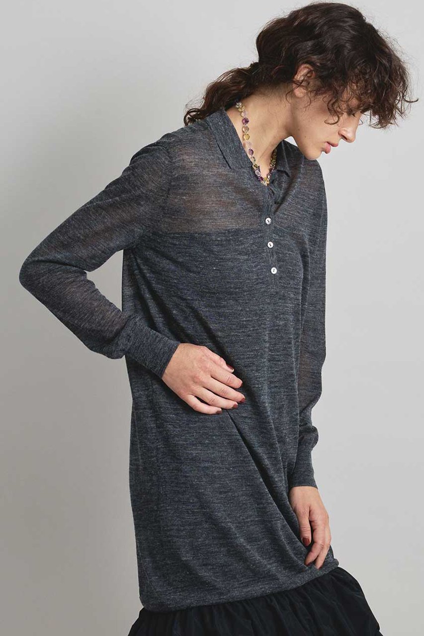 【ブリル/BRILL】のシアーポロロングプルオーバー 人気、トレンドファッション・服の通販 founy(ファニー) 　ファッション　Fashion　レディースファッション　Fashion for Women　トップス・カットソー　Cut & Sew Tops　ニット　Knit Tops & Sweaters　カジュアルプルオーバー・ニットトップス　Pullovers & Knit Tops / Casual Pullovers　シアー　Sheer, See-Through　ロング　Long, Long-Length　再入荷　Restock / Back in Stock　other-4|ID: prp329100004831939 ipo3291000000035183274