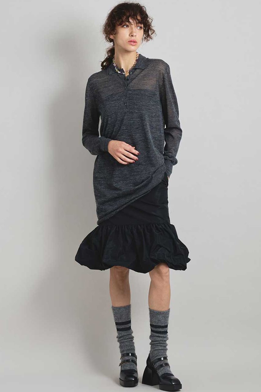 【ブリル/BRILL】のシアーポロロングプルオーバー 人気、トレンドファッション・服の通販 founy(ファニー) 　ファッション　Fashion　レディースファッション　Fashion for Women　トップス・カットソー　Cut & Sew Tops　ニット　Knit Tops & Sweaters　カジュアルプルオーバー・ニットトップス　Pullovers & Knit Tops / Casual Pullovers　シアー　Sheer, See-Through　ロング　Long, Long-Length　再入荷　Restock / Back in Stock　other-5|ID: prp329100004831939 ipo3291000000035183275