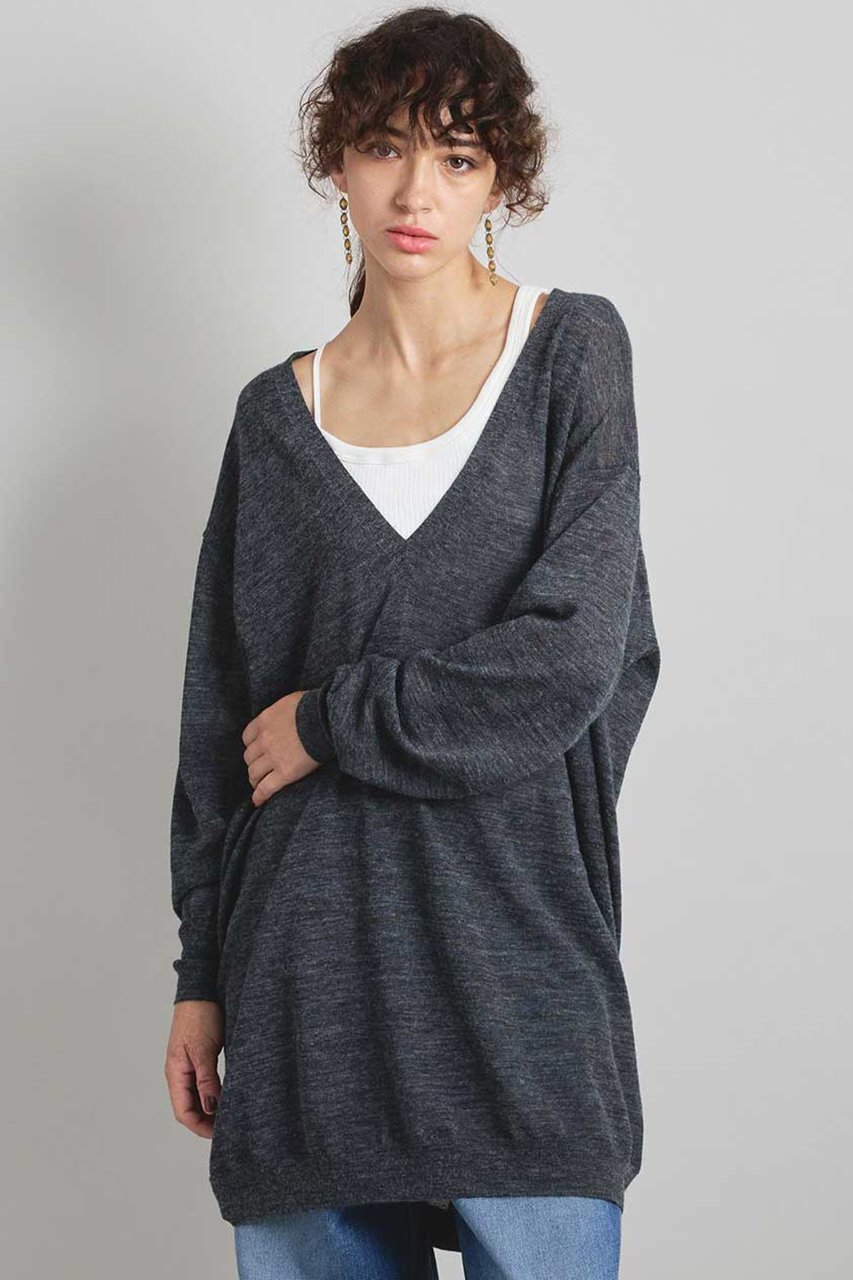 【ブリル/BRILL】のシアーVネックプルオーバー インテリア・キッズ・メンズ・レディースファッション・服の通販 founy(ファニー) 　ファッション　Fashion　レディースファッション　Fashion for Women　トップス・カットソー　Cut & Sew Tops　ニット　Knit Tops & Sweaters　カジュアルプルオーバー・ニットトップス　Pullovers & Knit Tops / Casual Pullovers　Vネックトップス　V-Neck Tops / V-Cut Neckline Shirts　シアー　Sheer, See-Through　エレガント 上品　Elegant　再入荷　Restock / Back in Stock　グレー|ID: prp329100004831942 ipo3291000000035183295