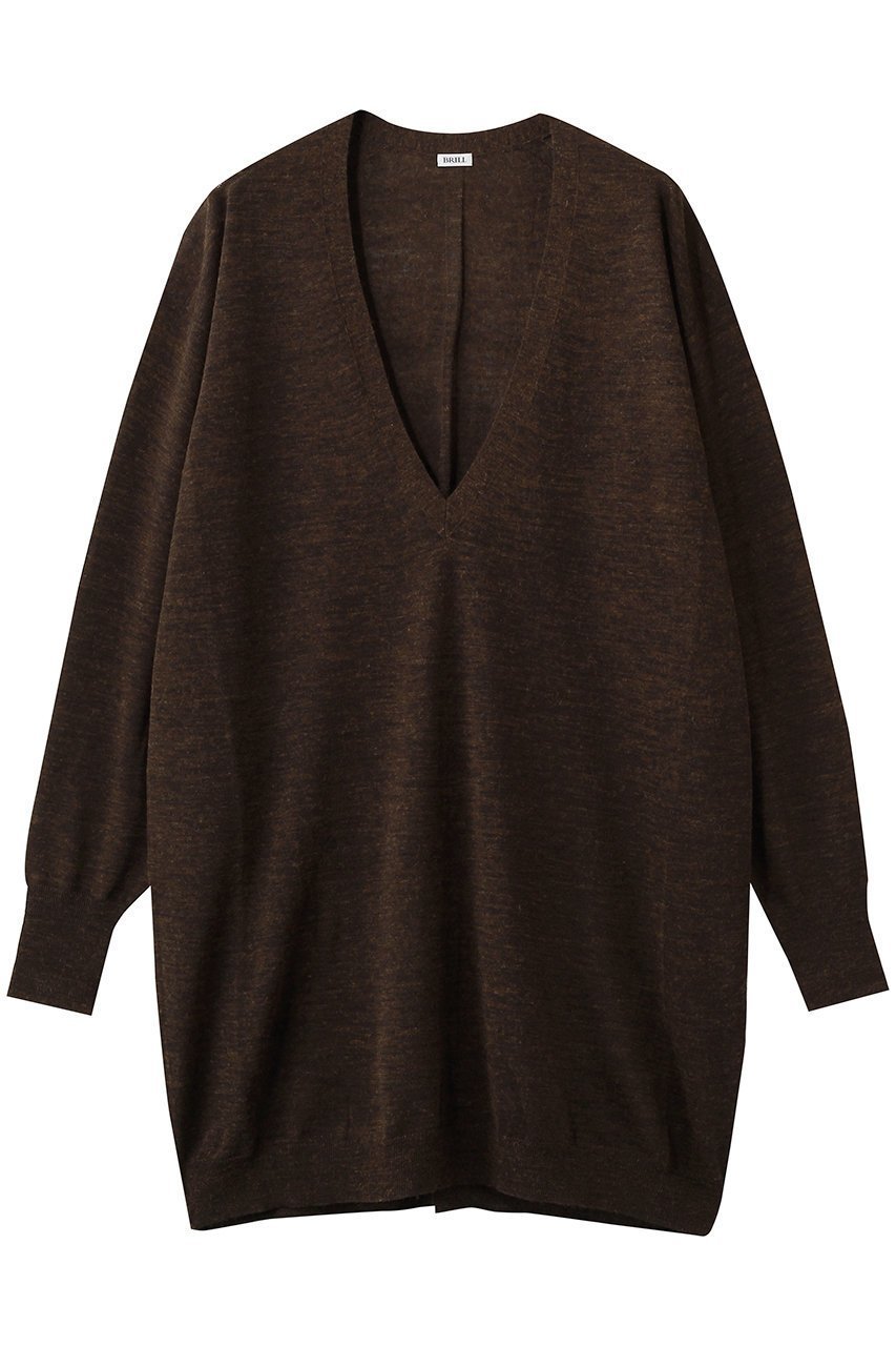 【ブリル/BRILL】のシアーVネックプルオーバー インテリア・キッズ・メンズ・レディースファッション・服の通販 founy(ファニー) 　ファッション　Fashion　レディースファッション　Fashion for Women　トップス・カットソー　Cut & Sew Tops　ニット　Knit Tops & Sweaters　カジュアルプルオーバー・ニットトップス　Pullovers & Knit Tops / Casual Pullovers　Vネックトップス　V-Neck Tops / V-Cut Neckline Shirts　シアー　Sheer, See-Through　エレガント 上品　Elegant　ブラウン|ID: prp329100004831942 ipo3291000000035944515