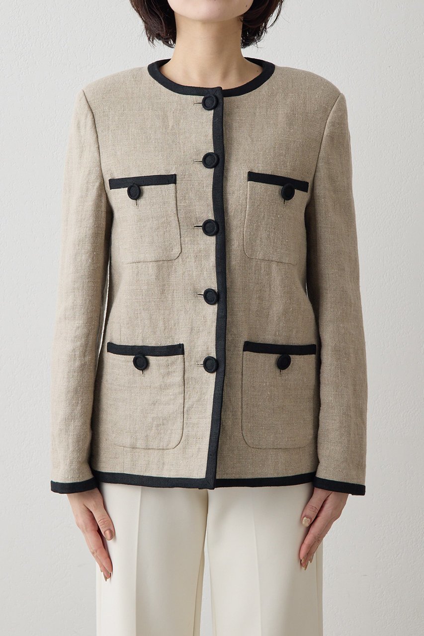 【ウィムガゼット/Whim Gazette】のリネンパイピングジャケット 人気、トレンドファッション・服の通販 founy(ファニー) 　ファッション　Fashion　レディースファッション　Fashion for Women　アウター　Coat / Outerwear Collection　レディースジャケット・軽アウター　Jackets　2026年　2026　ジャケット　Jacket, Outerwear　パイピング　Piping, Trim Design　ポケット　Pocket, Pocket Detail　リネン　Linen, Linen Fabric　ワッシャー　Washer, Crinkled Finish　エレガント 上品　Elegant　再入荷　Restock / Back in Stock　夏　Summer　春　Spring　S/S・春夏　SS, Spring/Summer, Warm Season　other-6|ID: prp329100004831947 ipo3291000000036031746