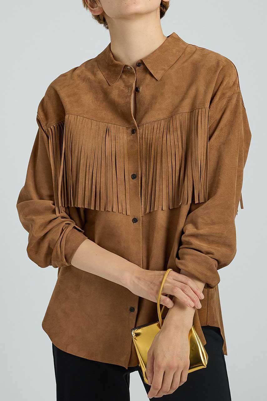 【ブリル/BRILL】のレザーフリンジシャツ 人気、トレンドファッション・服の通販 founy(ファニー) ファッション Fashion レディースファッション Fashion for Women トップス・カットソー Cut & Sew Tops シャツ・ブラウス・オフィスカジュアル Elegant Blouses & Button-Ups スリーブ Sleeve, Long Sleeve / Short Sleeve フリンジ Fringe, Tassel ロング Long, Long-Length 再入荷 Restock / Back in Stock other-1|ID: prp329100004831954 ipo3291000000035183363