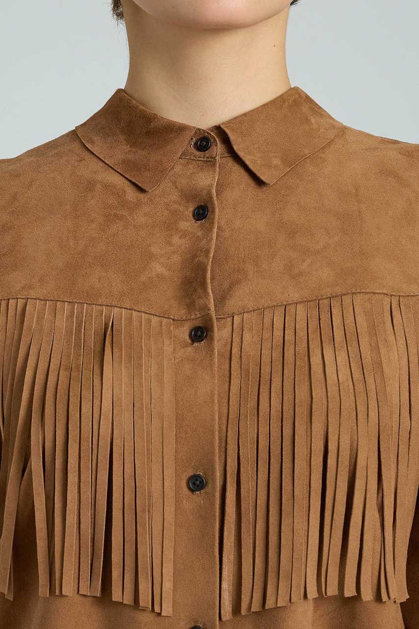 【ブリル/BRILL】のレザーフリンジシャツ 人気、トレンドファッション・服の通販 founy(ファニー) ファッション Fashion レディースファッション Fashion for Women トップス・カットソー Cut & Sew Tops シャツ・ブラウス・オフィスカジュアル Elegant Blouses & Button-Ups スリーブ Sleeve, Long Sleeve / Short Sleeve フリンジ Fringe, Tassel ロング Long, Long-Length 再入荷 Restock / Back in Stock other-7|ID: prp329100004831954 ipo3291000000035183370