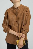 【ブリル/BRILL】のレザーフリンジシャツ 人気、トレンドファッション・服の通販 founy(ファニー) ファッション Fashion レディースファッション Fashion for Women トップス・カットソー Cut & Sew Tops シャツ・ブラウス・オフィスカジュアル Elegant Blouses & Button-Ups スリーブ Sleeve, Long Sleeve / Short Sleeve フリンジ Fringe, Tassel ロング Long, Long-Length thumbnail キャメル|ID: prp329100004831954 ipo3291000000036161994