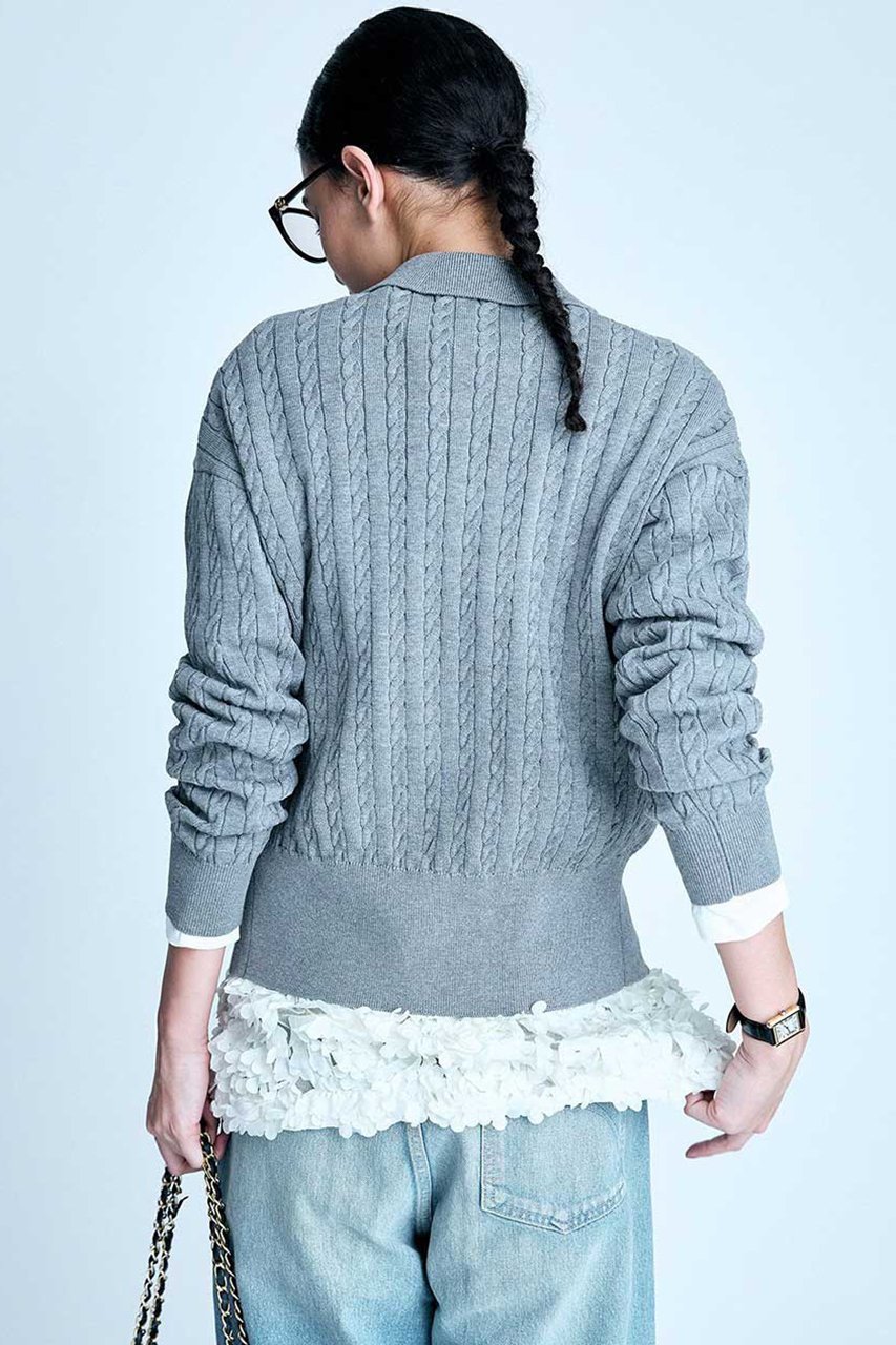 【ブリル/BRILL】のフラワーヘムプルオーバー 人気、トレンドファッション・服の通販 founy(ファニー) 　ファッション　Fashion　レディースファッション　Fashion for Women　トップス・カットソー　Cut & Sew Tops　シャツ・ブラウス・オフィスカジュアル　Elegant Blouses & Button-Ups　ロングTシャツ・Tシャツ　Longline T-Shirts & Tees　カジュアルプルオーバー・ニットトップス　Pullovers & Knit Tops / Casual Pullovers　カットソー・ベーシックTシャツ　Cut-and-Sewn Tops / Stretch Tees & Basics　コンビ　Combo, Combination Style　ジャケット　Jacket, Outerwear　スリーブ　Sleeve, Long Sleeve / Short Sleeve　チュール　Tulip, Tulip Motif　ツイル　Twist, Twisted Detail　ロング　Long, Long-Length　other-3|ID: prp329100004831957 ipo3291000000036162026