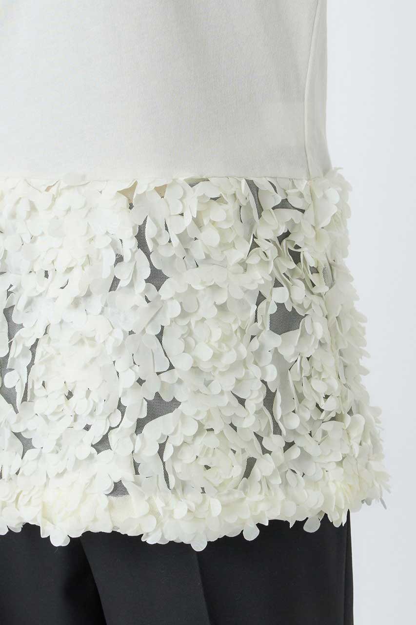 【ブリル/BRILL】のフラワーヘムプルオーバー 人気、トレンドファッション・服の通販 founy(ファニー) 　ファッション　Fashion　レディースファッション　Fashion for Women　トップス・カットソー　Cut & Sew Tops　シャツ・ブラウス・オフィスカジュアル　Elegant Blouses & Button-Ups　ロングTシャツ・Tシャツ　Longline T-Shirts & Tees　カジュアルプルオーバー・ニットトップス　Pullovers & Knit Tops / Casual Pullovers　カットソー・ベーシックTシャツ　Cut-and-Sewn Tops / Stretch Tees & Basics　コンビ　Combo, Combination Style　ジャケット　Jacket, Outerwear　スリーブ　Sleeve, Long Sleeve / Short Sleeve　チュール　Tulip, Tulip Motif　ツイル　Twist, Twisted Detail　ロング　Long, Long-Length　other-7|ID: prp329100004831957 ipo3291000000036162032