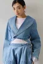 【ウィムガゼット/Whim Gazette】のバックリボンデニムジャケット 人気、トレンドファッション・服の通販 founy(ファニー) ファッション Fashion レディースファッション Fashion for Women アウター Coat / Outerwear Collection レディースジャケット・軽アウター Jackets デニムジャケット / カジュアルアウター Denim Jackets 春 Spring コンパクト Compact, Small Size ジャケット Jacket, Outerwear デニム Denim, Jeans Material バランス Balance, Style Balance リボン Ribbon, Bow ループ Loop, Loop Knit S/S・春夏 SS, Spring/Summer, Warm Season 夏 Summer 2026年 2026 thumbnail ブルー|ID: prp329100004831977 ipo3291000000036162130