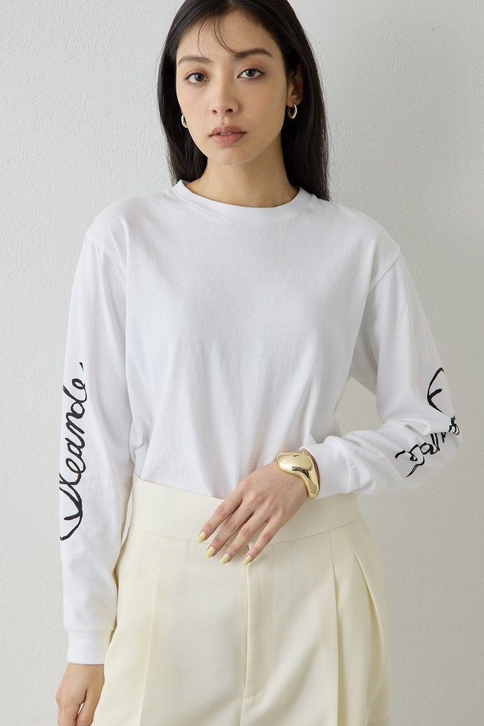 【ウィムガゼット/Whim Gazette】のスリーブロゴロングTシャツ インテリア・キッズ・メンズ・レディースファッション・服の通販 founy(ファニー) https://founy.com/ ファッション Fashion レディースファッション Fashion for Women トップス・カットソー Cut & Sew Tops シャツ・ブラウス・オフィスカジュアル Elegant Blouses & Button-Ups ロングTシャツ・Tシャツ Longline T-Shirts & Tees カットソー・ベーシックTシャツ Cut-and-Sewn Tops / Stretch Tees & Basics 2026年 2026 カットソー Cut and Sewn Top スリーブ Sleeve, Long Sleeve / Short Sleeve プリント Print, Printed Pattern ロング Long, Long-Length 夏 Summer 定番 Standard, Basic Item 春 Spring S/S・春夏 SS, Spring/Summer, Warm Season |ID: prp329100004831979 ipo3291000000035183533