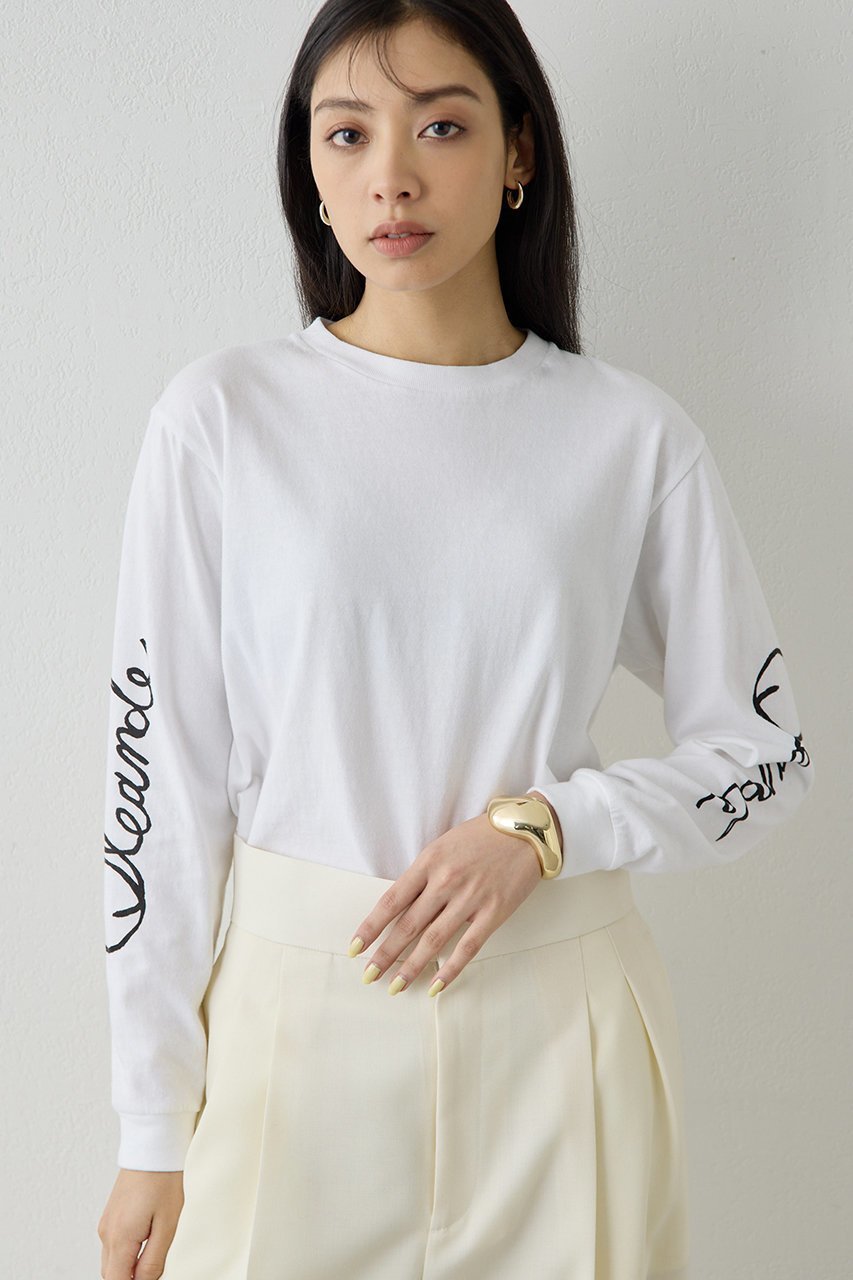 【ウィムガゼット/Whim Gazette】のスリーブロゴロングTシャツ 人気、トレンドファッション・服の通販 founy(ファニー) ファッション Fashion レディースファッション Fashion for Women トップス・カットソー Cut & Sew Tops シャツ・ブラウス・オフィスカジュアル Elegant Blouses & Button-Ups ロングTシャツ・Tシャツ Longline T-Shirts & Tees カットソー・ベーシックTシャツ Cut-and-Sewn Tops / Stretch Tees & Basics 2026年 2026 カットソー Cut and Sewn Top スリーブ Sleeve, Long Sleeve / Short Sleeve プリント Print, Printed Pattern ロング Long, Long-Length 夏 Summer 定番 Standard, Basic Item 春 Spring S/S・春夏 SS, Spring/Summer, Warm Season other-1|ID: prp329100004831979 ipo3291000000036162147