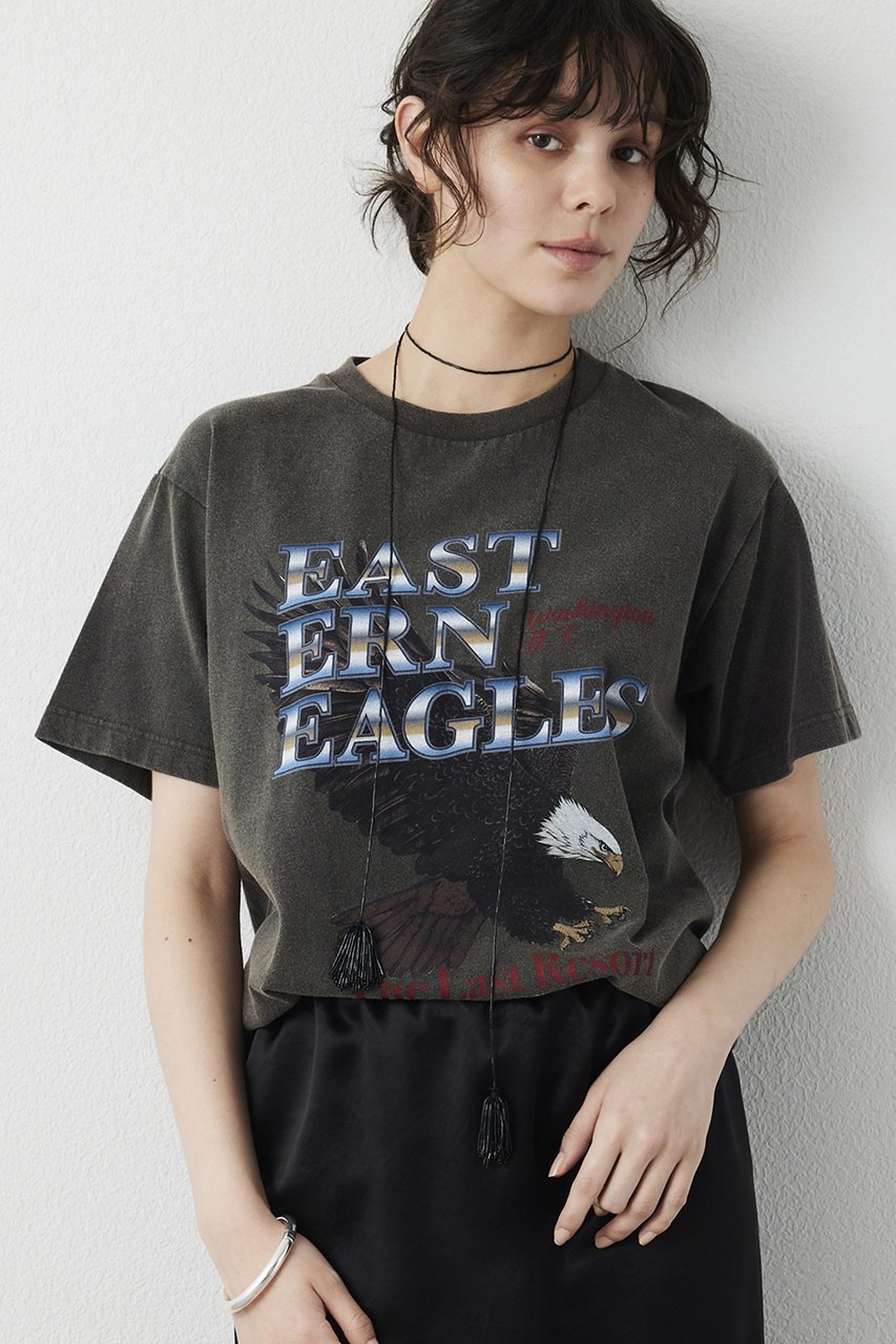 【ウィムガゼット/Whim Gazette】のEagle Tee インテリア・キッズ・メンズ・レディースファッション・服の通販 founy(ファニー) 　ファッション　Fashion　レディースファッション　Fashion for Women　トップス・カットソー　Cut & Sew Tops　シャツ・ブラウス・オフィスカジュアル　Elegant Blouses & Button-Ups　ロングTシャツ・Tシャツ　Longline T-Shirts & Tees　カットソー・ベーシックTシャツ　Cut-and-Sewn Tops / Stretch Tees & Basics　2026年　2026　インナー　Innerwear　カットソー　Cut and Sewn Top　ショート　Short, Short Length　ジャケット　Jacket, Outerwear　スリーブ　Sleeve, Long Sleeve / Short Sleeve　フロント　Front, Front Design　プリント　Print, Printed Pattern　モチーフ　Motif, Design Theme　半袖　Short Sleeve, Half Sleeve　夏　Summer　春　Spring　S/S・春夏　SS, Spring/Summer, Warm Season　チャコールグレー|ID: prp329100004831981 ipo3291000000035696991