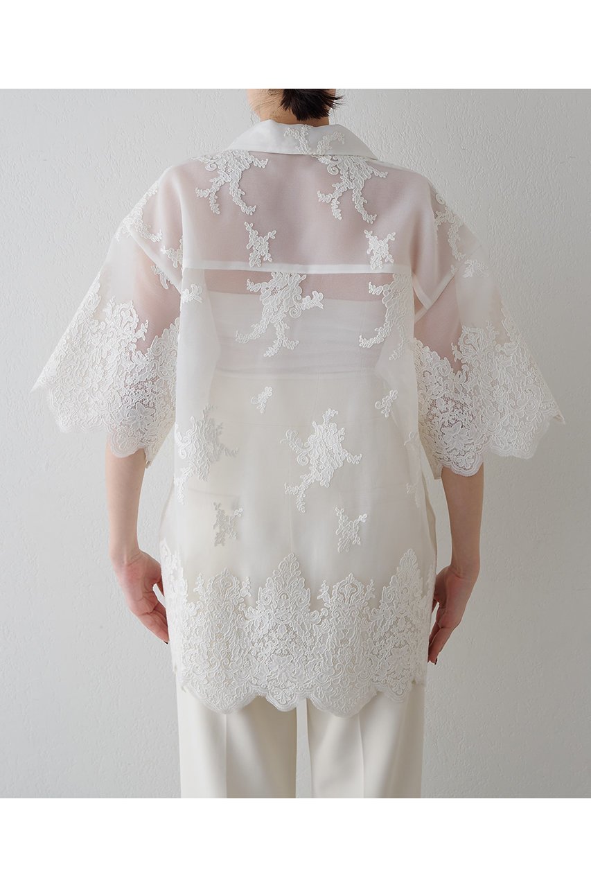【ウィムガゼット/Whim Gazette】のオーガンジーレースシャツ 人気、トレンドファッション・服の通販 founy(ファニー) 　ファッション　Fashion　レディースファッション　Fashion for Women　トップス・カットソー　Cut & Sew Tops　シャツ・ブラウス・オフィスカジュアル　Elegant Blouses & Button-Ups　2026年　2026　おすすめ　Recommended / Our Picks　オーガンジー　Organza Fabric　シアー　Sheer, See-Through　ショート　Short, Short Length　スリーブ　Sleeve, Long Sleeve / Short Sleeve　バランス　Balance, Style Balance　リアル　Real, Realistic　レース　Lace, Lace Fabric　別注　Limited Edition, Custom Order　半袖　Short Sleeve, Half Sleeve　夏　Summer　春　Spring　S/S・春夏　SS, Spring/Summer, Warm Season　other-8|ID: prp329100004831985 ipo3291000000035849808