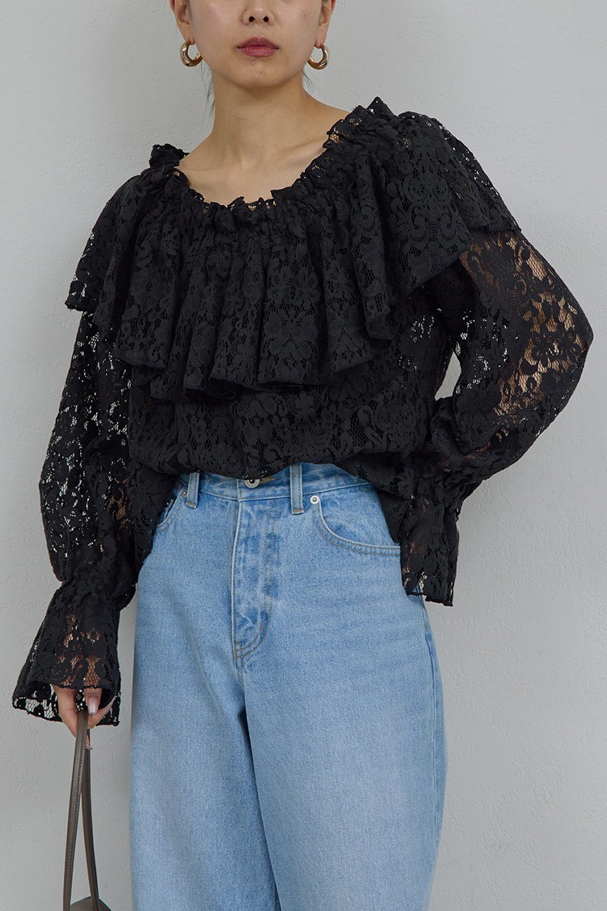 【ガリャルダガランテ/GALLARDAGALANTE】のオフショルレースブラウス インテリア・キッズ・メンズ・レディースファッション・服の通販 founy(ファニー) 　ファッション　Fashion　レディースファッション　Fashion for Women　トップス・カットソー　Cut & Sew Tops　シャツ・ブラウス・オフィスカジュアル　Elegant Blouses & Button-Ups　2026年　2026　スリーブ　Sleeve, Long Sleeve / Short Sleeve　フェミニン　Feminine, Girly　レース　Lace, Lace Fabric　ロング　Long, Long-Length　エレガント 上品　Elegant　夏　Summer　春　Spring　S/S・春夏　SS, Spring/Summer, Warm Season　ブラック|ID: prp329100004831991 ipo3291000000035183641
