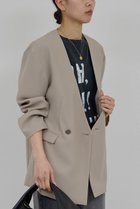 【ガリャルダガランテ/GALLARDAGALANTE】のジャージーノーカラージャケット グレージュ|ID: prp329100004832004 ipo3291000000035849885