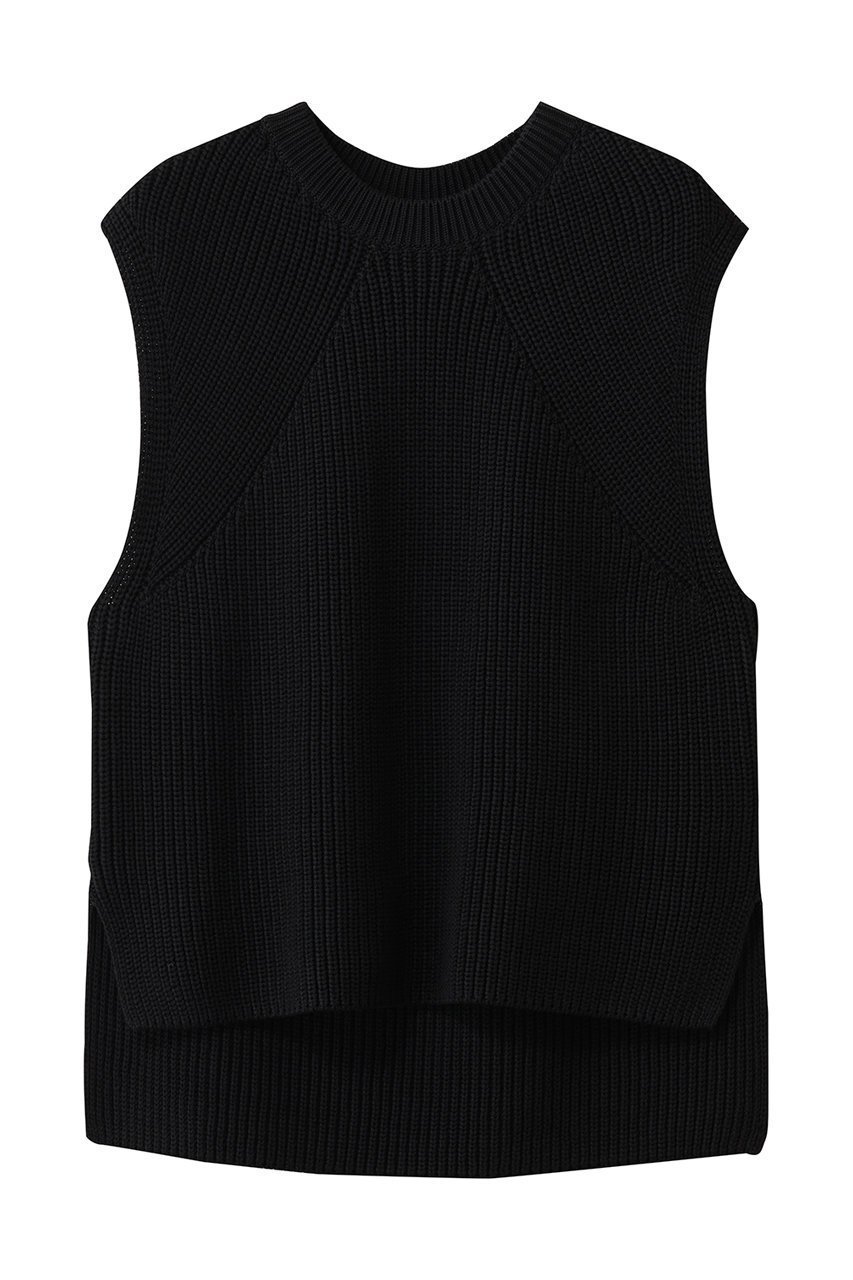 【バトナー/BATONER】のシグネチャー クルーネック ベスト インテリア・キッズ・メンズ・レディースファッション・服の通販 founy(ファニー) 　ファッション　Fashion　レディースファッション　Fashion for Women　トップス・カットソー　Cut & Sew Tops　ニット　Knit Tops & Sweaters　ベスト&ジレ / 重ね着スタイル　Vests & Gilets　カジュアルプルオーバー・ニットトップス　Pullovers & Knit Tops / Casual Pullovers　ベスト　Vest, Waistcoat　ベーシック　Basic, Essential　定番　Standard, Basic Item　ブラック|ID: prp329100004832766 ipo3291000000036769402