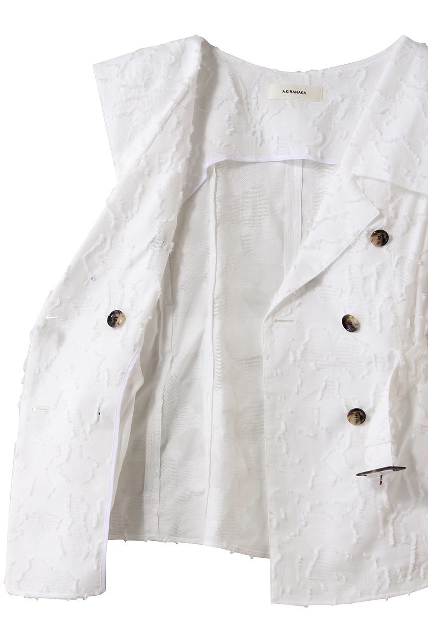 【アキラナカ/AKIRANAKA】のBlock フラワー シャツジレ 人気、トレンドファッション・服の通販 founy(ファニー) 　ファッション　Fashion　レディースファッション　Fashion for Women　アウター　Coat / Outerwear Collection　トップス・カットソー　Cut & Sew Tops　シャツ・ブラウス・オフィスカジュアル　Elegant Blouses & Button-Ups　ベスト&ジレ / 重ね着スタイル　Vests & Gilets　2026年　2026　エレガント 上品　Elegant　クラシカル　Classical, Vintage-Inspired　ショート　Short, Short Length　ジャカード／ジャガード　Jacquard, Woven Pattern　スリーブ　Sleeve, Long Sleeve / Short Sleeve　デコルテ　Décolleté, Neckline　トレンチ　Trench, Trench Coat　フラワー　Flower, Floral　ブロック　Block, Solid Block Pattern　モダン　Modern, Contemporary　モチーフ　Motif, Design Theme　リラックス　Relax, Relaxed Fit　夏　Summer　春　Spring　S/S・春夏　SS, Spring/Summer, Warm Season　other-6|ID: prp329100004833735 ipo3291000000035201652