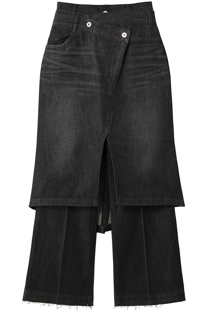 【メゾンスペシャル/MAISON SPECIAL】のLayered Skirt Denim Pants/レイヤードスカートデニムパンツ インテリア・キッズ・メンズ・レディースファッション・服の通販 founy(ファニー) 　ファッション　Fashion　レディースファッション　Fashion for Women　スカート　Skirts　パンツ　Pants & Trousers　デニムパンツ・ジーンズ・美脚デニム　Denim Jeans & Pants　2026年　2026　アシンメトリー　Asymmetrical Style　デニム　Denim, Jeans Material　夏　Summer　春　Spring　S/S・春夏　SS, Spring/Summer, Warm Season　BLK(ブラック)|ID: prp329100004834326 ipo3291000000035211313