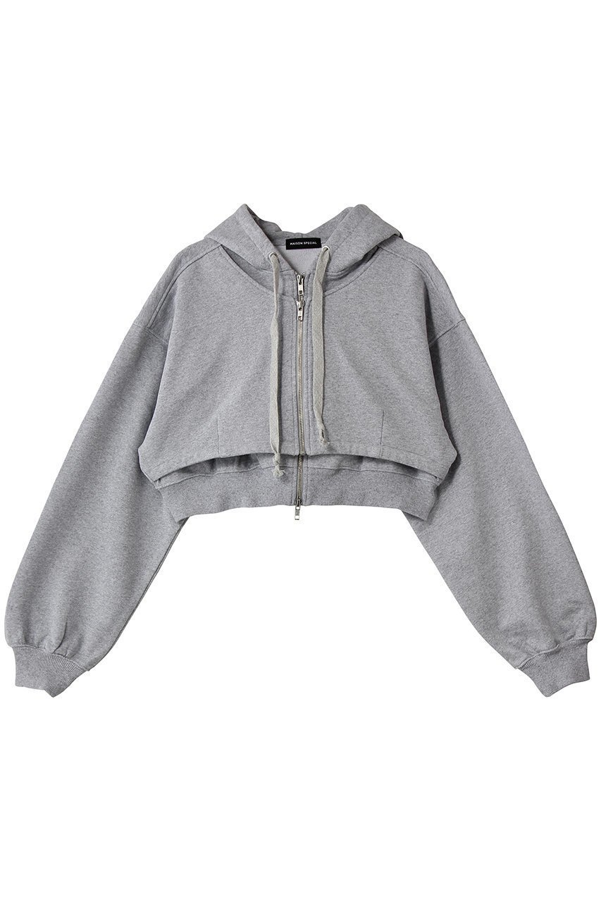 【メゾンスペシャル/MAISON SPECIAL】のLayered Parka/レイヤードパーカー インテリア・キッズ・メンズ・レディースファッション・服の通販 founy(ファニー) ファッション Fashion レディースファッション Fashion for Women トップス・カットソー Cut & Sew Tops シャツ・ブラウス・オフィスカジュアル Elegant Blouses & Button-Ups レディースパーカー・カジュアルフーディー Casual Hoodies & Sweatshirts ロングTシャツ・Tシャツ Longline T-Shirts & Tees スウェット・クルーネックトップス Sweatshirts & Crewnecks / Relaxed Fit Sweat Tops カットソー・ベーシックTシャツ Cut-and-Sewn Tops / Stretch Tees & Basics 2026年 2026 ショート Short, Short Length トレンド Trend, Trending Now 夏 Summer 春 Spring S/S・春夏 SS, Spring/Summer, Warm Season GRY(グレー)|ID: prp329100004834327 ipo3291000000035977404