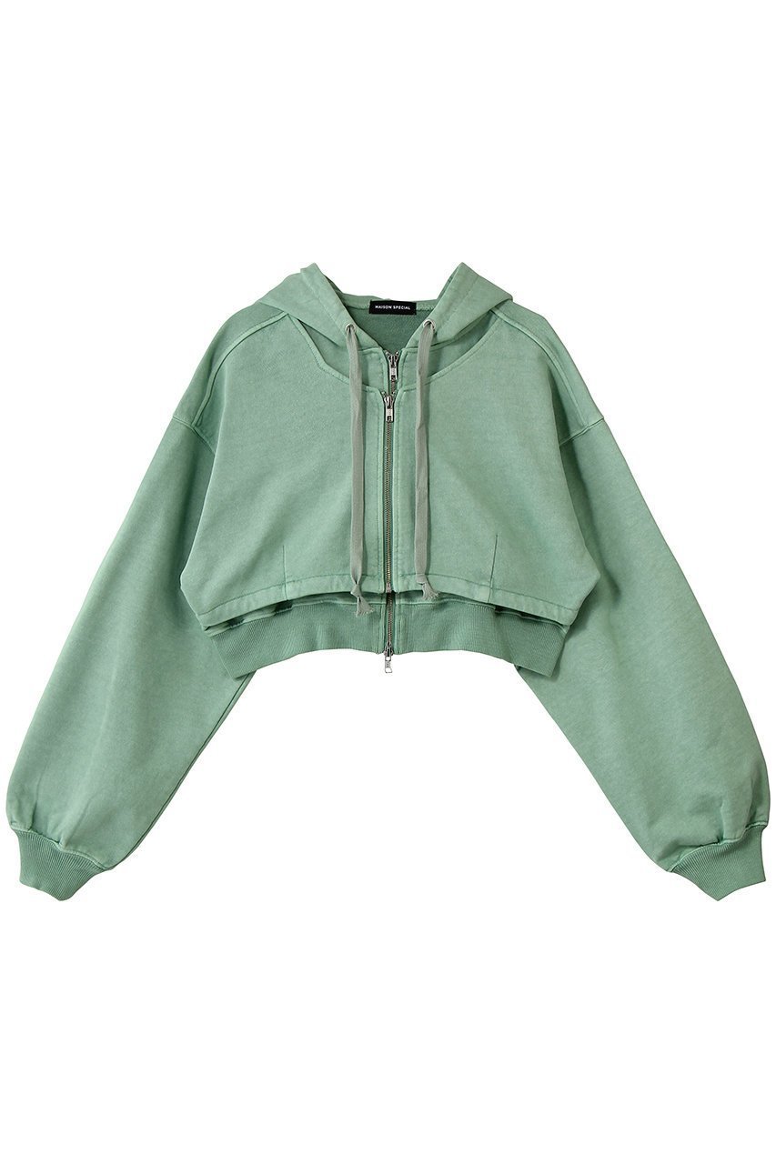 【メゾンスペシャル/MAISON SPECIAL】のLayered Parka/レイヤードパーカー インテリア・キッズ・メンズ・レディースファッション・服の通販 founy(ファニー) ファッション Fashion レディースファッション Fashion for Women トップス・カットソー Cut & Sew Tops シャツ・ブラウス・オフィスカジュアル Elegant Blouses & Button-Ups レディースパーカー・カジュアルフーディー Casual Hoodies & Sweatshirts ロングTシャツ・Tシャツ Longline T-Shirts & Tees スウェット・クルーネックトップス Sweatshirts & Crewnecks / Relaxed Fit Sweat Tops カットソー・ベーシックTシャツ Cut-and-Sewn Tops / Stretch Tees & Basics 2026年 2026 ショート Short, Short Length トレンド Trend, Trending Now 夏 Summer 春 Spring S/S・春夏 SS, Spring/Summer, Warm Season M.GRN(ミントグリーン)|ID: prp329100004834327 ipo3291000000035977405