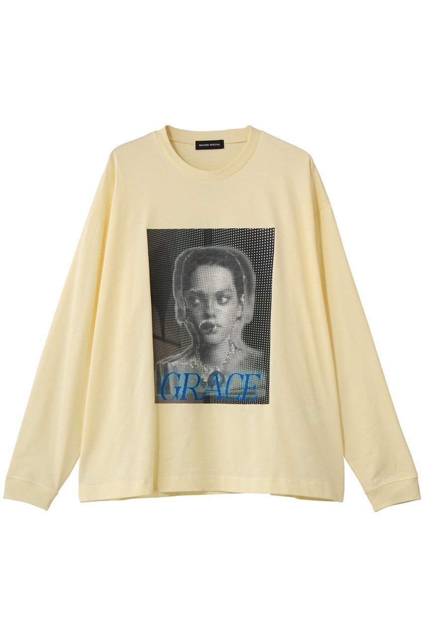 【メゾンスペシャル/MAISON SPECIAL】のGRACE Print Long Tee/GRACEプリントロンTEE インテリア・キッズ・メンズ・レディースファッション・服の通販 founy(ファニー) 　ファッション　Fashion　レディースファッション　Fashion for Women　トップス・カットソー　Cut & Sew Tops　シャツ・ブラウス・オフィスカジュアル　Elegant Blouses & Button-Ups　ロングTシャツ・Tシャツ　Longline T-Shirts & Tees　カットソー・ベーシックTシャツ　Cut-and-Sewn Tops / Stretch Tees & Basics　2026年　2026　インナー　Innerwear　カーディガン　Cardigan, Knitwear　グラフィック　Graphic, Graphic Design　ジャケット　Jacket, Outerwear　スリーブ　Sleeve, Long Sleeve / Short Sleeve　ロング　Long, Long-Length　夏　Summer　春　Spring　S/S・春夏　SS, Spring/Summer, Warm Season　YEL(イエロー)|ID: prp329100004834329 ipo3291000000035211341