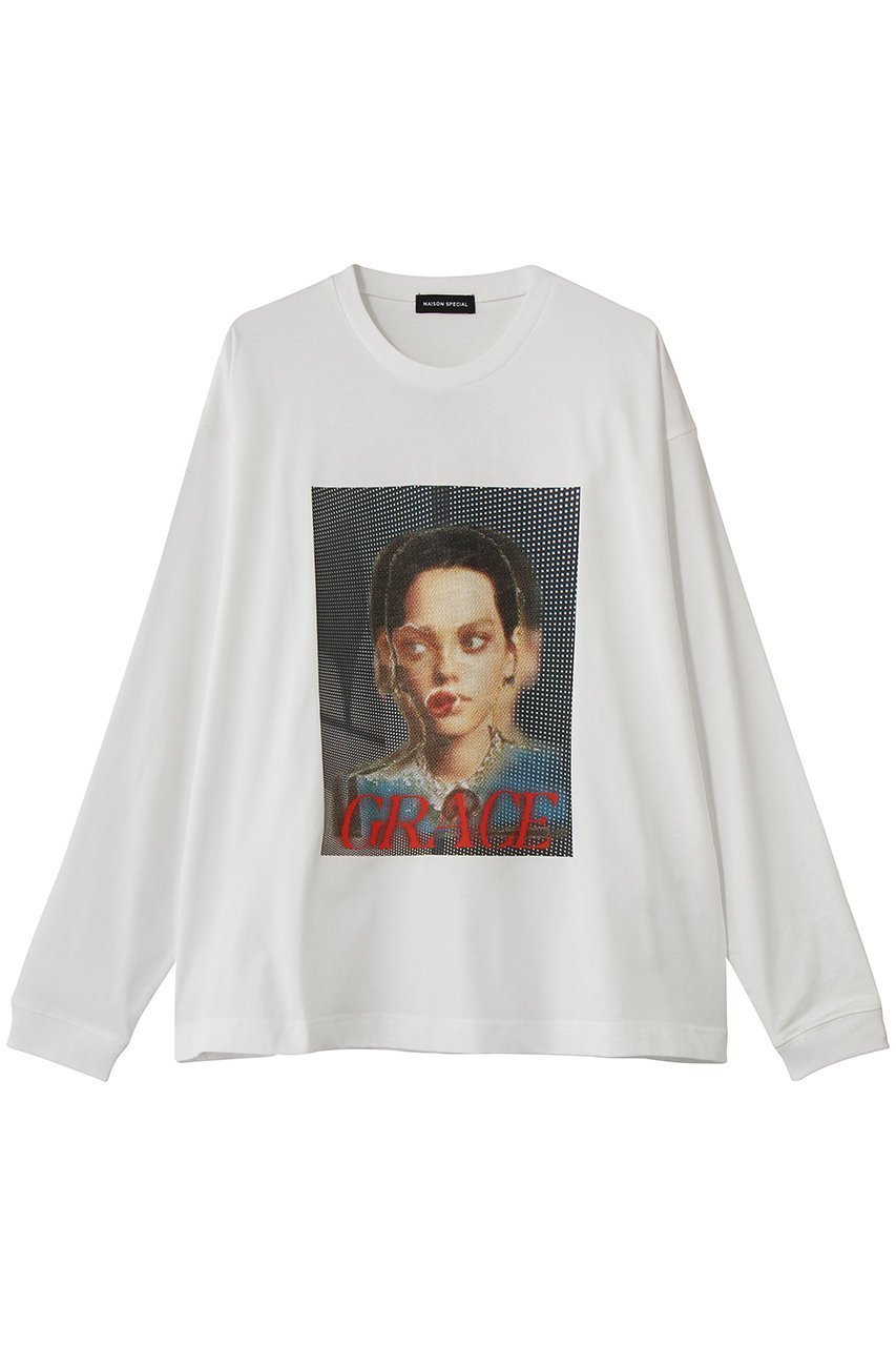 【メゾンスペシャル/MAISON SPECIAL】のGRACE Print Long Tee/GRACEプリントロンTEE インテリア・キッズ・メンズ・レディースファッション・服の通販 founy(ファニー) 　ファッション　Fashion　レディースファッション　Fashion for Women　トップス・カットソー　Cut & Sew Tops　シャツ・ブラウス・オフィスカジュアル　Elegant Blouses & Button-Ups　ロングTシャツ・Tシャツ　Longline T-Shirts & Tees　カットソー・ベーシックTシャツ　Cut-and-Sewn Tops / Stretch Tees & Basics　2026年　2026　インナー　Innerwear　カーディガン　Cardigan, Knitwear　グラフィック　Graphic, Graphic Design　ジャケット　Jacket, Outerwear　スリーブ　Sleeve, Long Sleeve / Short Sleeve　ロング　Long, Long-Length　夏　Summer　春　Spring　S/S・春夏　SS, Spring/Summer, Warm Season　WHT(ホワイト)|ID: prp329100004834329 ipo3291000000036069681