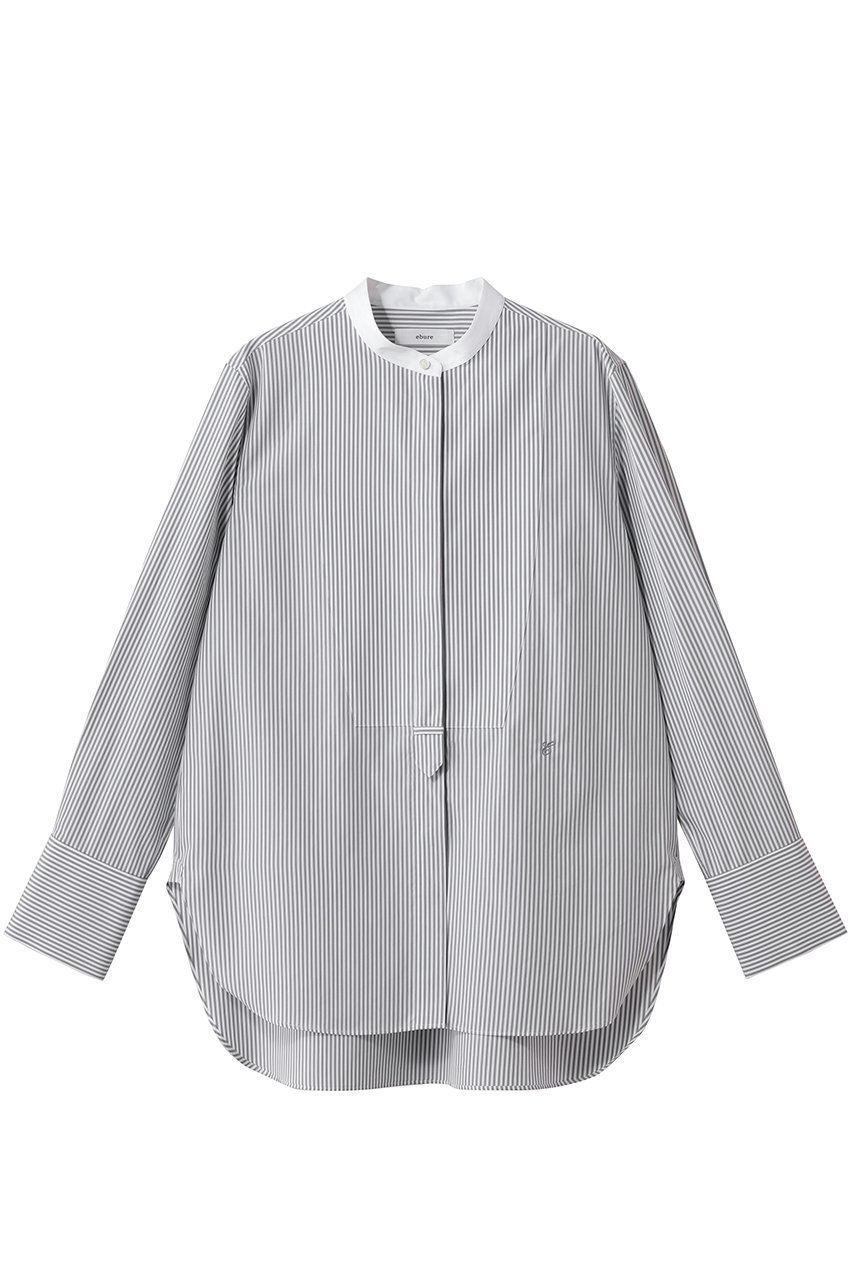 【エブール/ebure】のエッセンシャルコットン クレリックバンドカラーシャツ 人気、トレンドファッション・服の通販 founy(ファニー) 　ファッション　Fashion　レディースファッション　Fashion for Women　トップス・カットソー　Cut & Sew Tops　シャツ・ブラウス・オフィスカジュアル　Elegant Blouses & Button-Ups　2026年　2026　おすすめ　Recommended / Our Picks　インナー　Innerwear　ジャケット　Jacket, Outerwear　ストライプ　Stripe, Striped Pattern　スリーブ　Sleeve, Long Sleeve / Short Sleeve　デニム　Denim, Jeans Material　ベーシック　Basic, Essential　ロング　Long, Long-Length　エレガント 上品　Elegant　夏　Summer　春　Spring　S/S・春夏　SS, Spring/Summer, Warm Season　 other-1|ID: prp329100004834331 ipo3291000000035211355