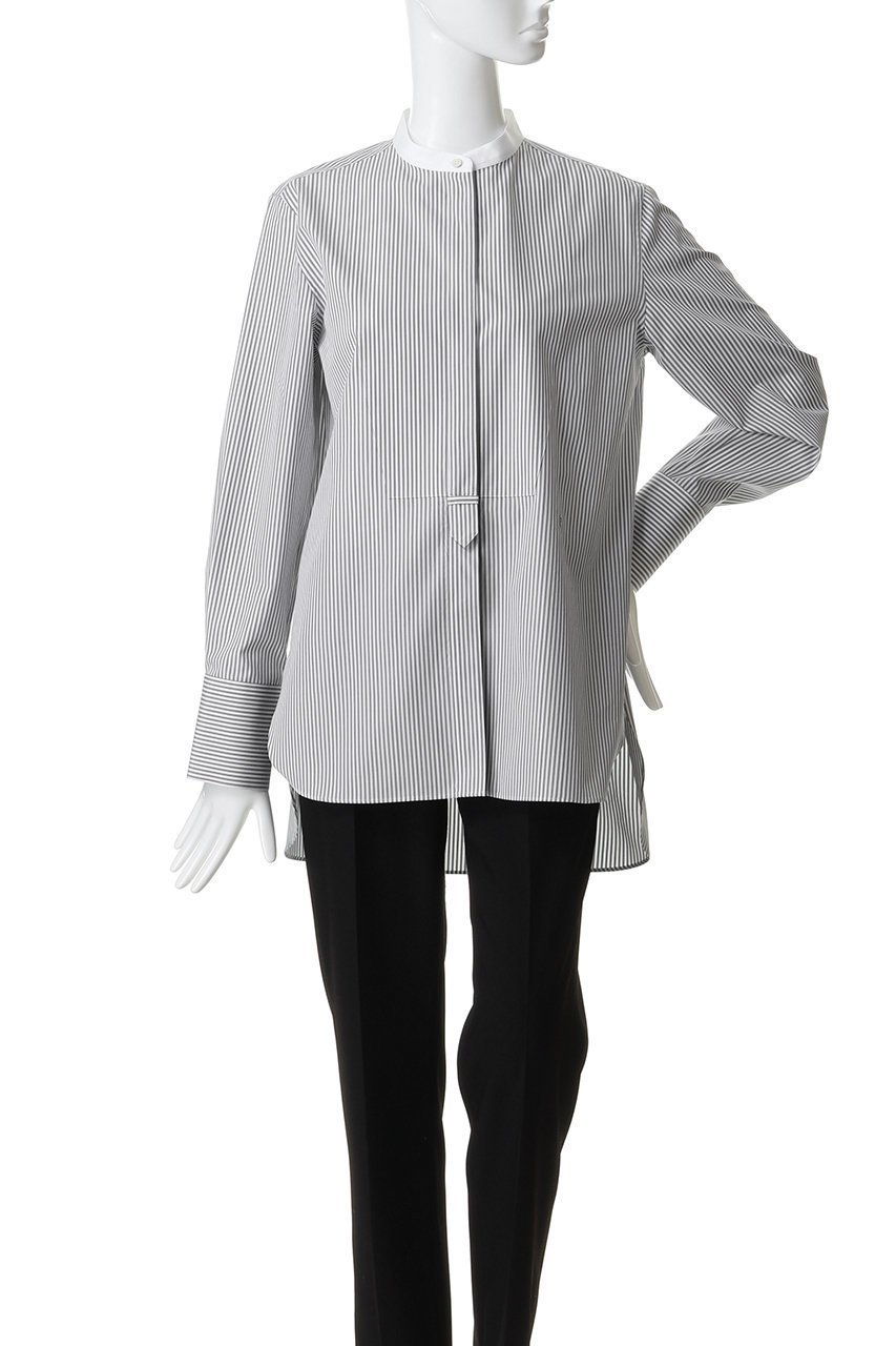 【エブール/ebure】のエッセンシャルコットン クレリックバンドカラーシャツ 人気、トレンドファッション・服の通販 founy(ファニー) 　ファッション　Fashion　レディースファッション　Fashion for Women　トップス・カットソー　Cut & Sew Tops　シャツ・ブラウス・オフィスカジュアル　Elegant Blouses & Button-Ups　2026年　2026　おすすめ　Recommended / Our Picks　インナー　Innerwear　ジャケット　Jacket, Outerwear　ストライプ　Stripe, Striped Pattern　スリーブ　Sleeve, Long Sleeve / Short Sleeve　デニム　Denim, Jeans Material　ベーシック　Basic, Essential　ロング　Long, Long-Length　エレガント 上品　Elegant　夏　Summer　定番　Standard, Basic Item　春　Spring　S/S・春夏　SS, Spring/Summer, Warm Season　other-2|ID: prp329100004834331 ipo3291000000036230642