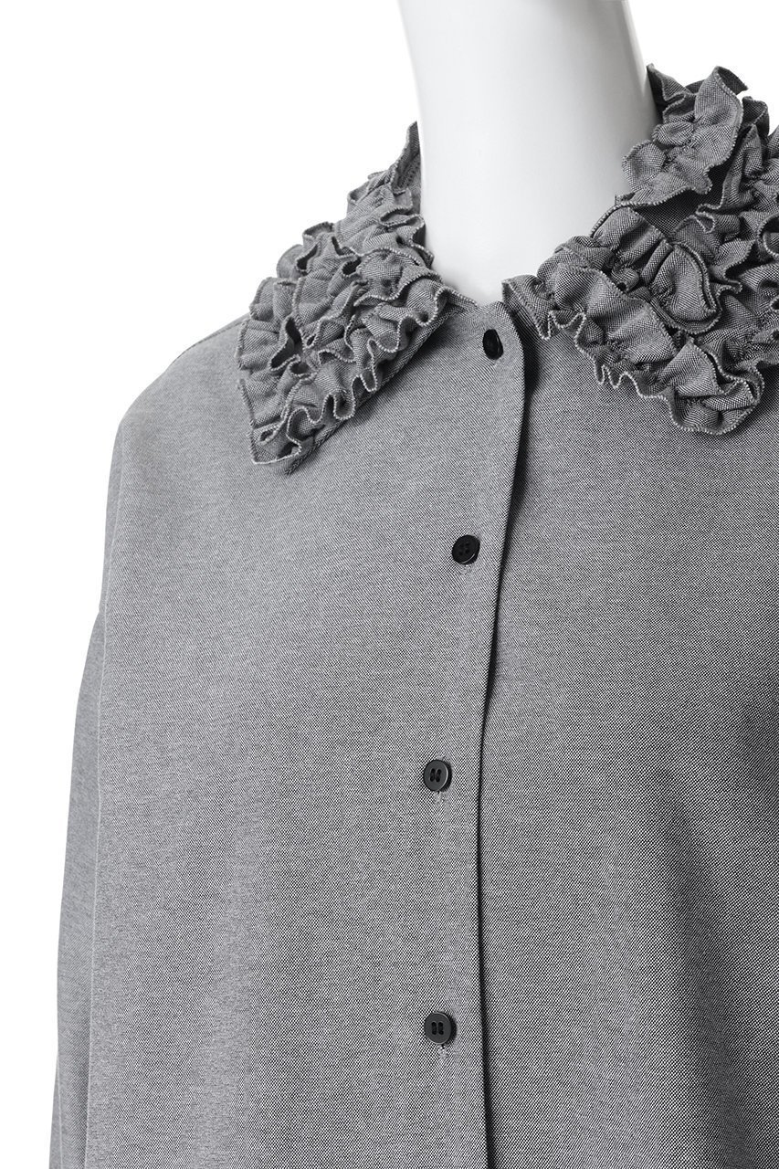 【マノフ/MANOF】のFRILL COLLAR OXFORD SHIRTトップス 人気、トレンドファッション・服の通販 founy(ファニー) 　ファッション　Fashion　レディースファッション　Fashion for Women　トップス・カットソー　Cut & Sew Tops　シャツ・ブラウス・オフィスカジュアル　Elegant Blouses & Button-Ups　2026年　2026　クラシカル　Classical, Vintage-Inspired　シンプル　Simple, Minimal　スラックス　Slacks, Dress Pants　スリーブ　Sleeve, Long Sleeve / Short Sleeve　デニム　Denim, Jeans Material　フリル　Frill, Ruffle　ロング　Long, Long-Length　エレガント 上品　Elegant　夏　Summer　春　Spring　S/S・春夏　SS, Spring/Summer, Warm Season　other-5|ID: prp329100004834334 ipo3291000000035211383