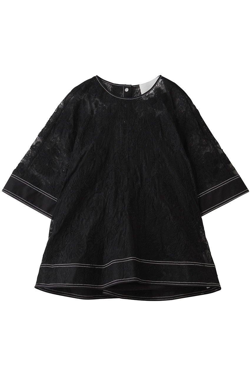 【スリーワン フィリップリム/3.1 Phillip Lim】のフローラル ディメンショナル レース ショートスリーブ フリルトップ インテリア・キッズ・メンズ・レディースファッション・服の通販 founy(ファニー) 　ファッション　Fashion　レディースファッション　Fashion for Women　トップス・カットソー　Cut & Sew Tops　シャツ・ブラウス・オフィスカジュアル　Elegant Blouses & Button-Ups　2026年　2026　インナー　Innerwear　ショート　Short, Short Length　スリーブ　Sleeve, Long Sleeve / Short Sleeve　フィット　Fit, Slim Fit　フェミニン　Feminine, Girly　フリル　Frill, Ruffle　ペプラム　Peplum, Flared Hem　マニッシュ　Mannish, Boyish　モダン　Modern, Contemporary　レース　Lace, Lace Fabric　夏　Summer　春　Spring　S/S・春夏　SS, Spring/Summer, Warm Season　ブラック|ID: prp329100004834340 ipo3291000000035211428