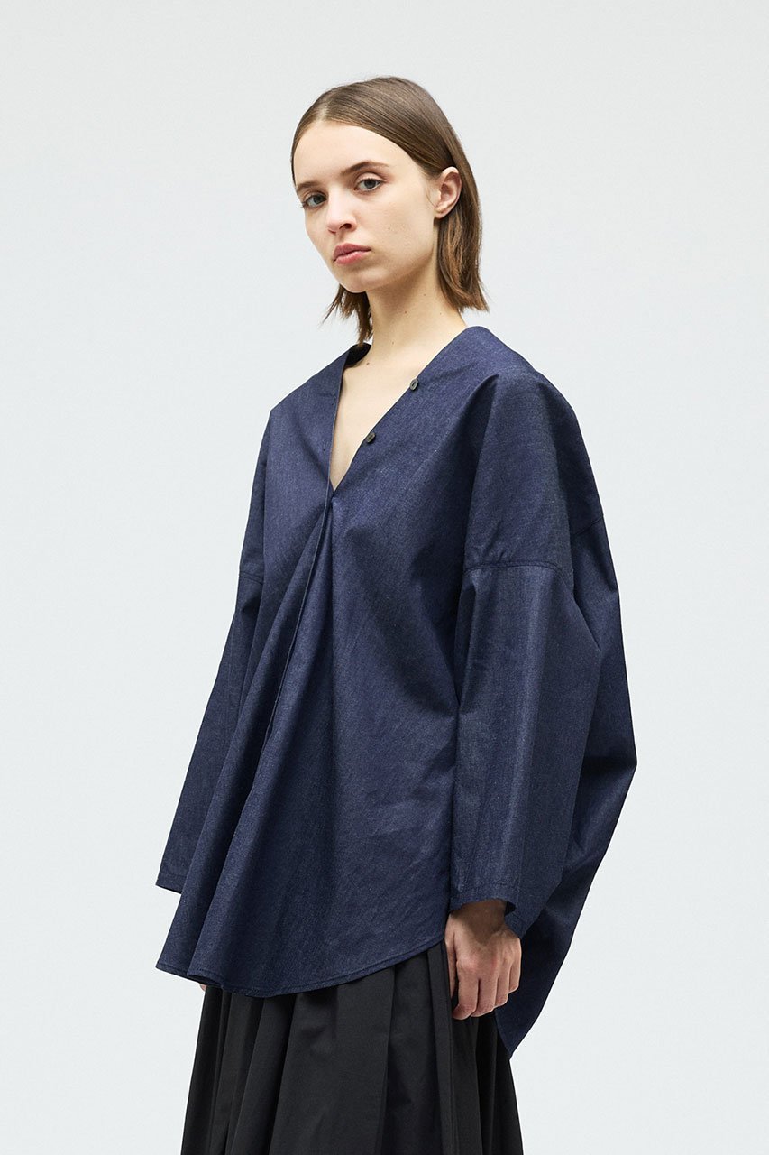 【ミズイロ インド/mizuiro ind】のV neck denim shirt シャツ 人気、トレンドファッション・服の通販 founy(ファニー) ファッション Fashion レディースファッション Fashion for Women トップス・カットソー Cut & Sew Tops シャツ・ブラウス・オフィスカジュアル Elegant Blouses & Button-Ups 2026年 2026 スリーブ Sleeve, Long Sleeve / Short Sleeve デニム Denim, Jeans Material ドレープ Drape, Draping Fabric ロング Long, Long-Length エレガント 上品 Elegant 再入荷 Restock / Back in Stock 夏 Summer 春 Spring S/S・春夏 SS, Spring/Summer, Warm Season other-8|ID: prp329100004834348 ipo3291000000036230724