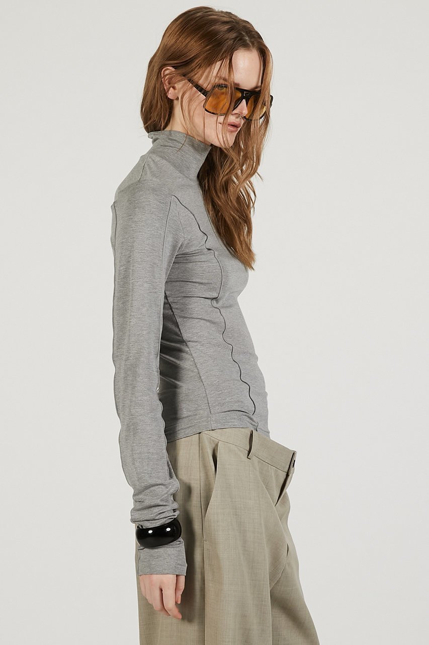 【プランク プロジェクト/PRANK PROJECT】のハイネックラインスキントップ 人気、トレンドファッション・服の通販 founy(ファニー) 　ファッション　Fashion　レディースファッション　Fashion for Women　トップス・カットソー　Cut & Sew Tops　シャツ・ブラウス・オフィスカジュアル　Elegant Blouses & Button-Ups　ロングTシャツ・Tシャツ　Longline T-Shirts & Tees　カットソー・ベーシックTシャツ　Cut-and-Sewn Tops / Stretch Tees & Basics　2026年　2026　インナー　Innerwear　スリーブ　Sleeve, Long Sleeve / Short Sleeve　ハイネック　High Neck, Mock Neck　ロング　Long, Long-Length　切替　Switching, Contrast Panel　夏　Summer　春　Spring　S/S・春夏　SS, Spring/Summer, Warm Season　other-6|ID: prp329100004834450 ipo3291000000035212393