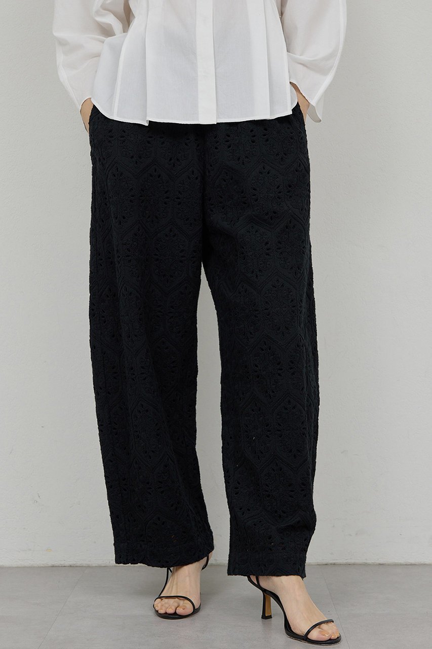【ガリャルダガランテ/GALLARDAGALANTE】の【Dhritie】カットレースパンツ インテリア・キッズ・メンズ・レディースファッション・服の通販 founy(ファニー) 　ファッション　Fashion　レディースファッション　Fashion for Women　パンツ　Pants & Trousers　おすすめ　Recommended / Our Picks　ワイド　Wide, Wide Fit　ブラック|ID: prp329100004835293 ipo3291000000036886882
