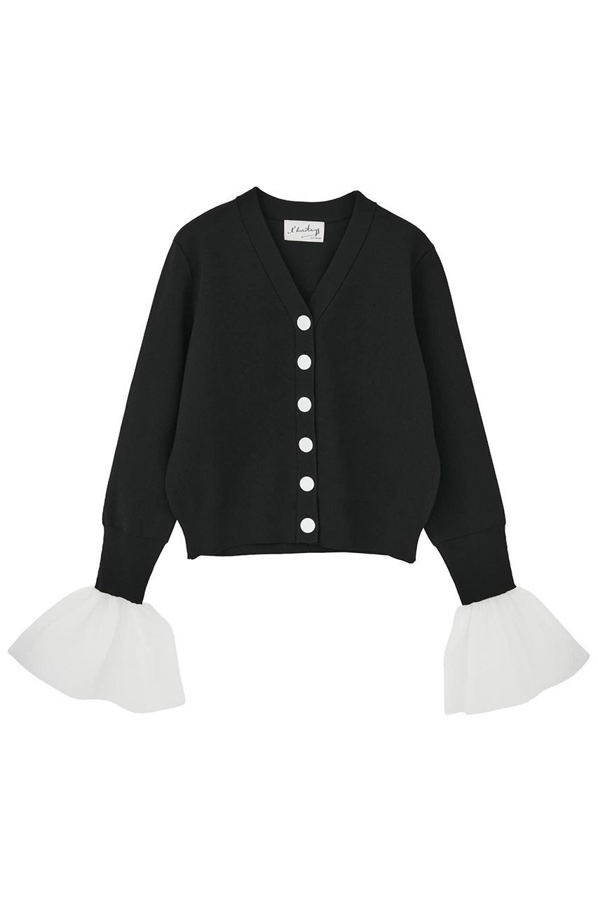 【マルティニーク/martinique】の【l heritage martinique】ミラノリブVネックフレアスリーブカーディガン インテリア・キッズ・メンズ・レディースファッション・服の通販 founy(ファニー) ファッション Fashion レディースファッション Fashion for Women トップス・カットソー Cut & Sew Tops ニット Knit Tops & Sweaters カーディガン・羽織り Layered Style Cardigans Vネックトップス V-Neck Tops / V-Cut Neckline Shirts 2026年 2026 おすすめ Recommended / Our Picks カーディガン Cardigan, Knitwear シアー Sheer, See-Through ショルダー Shoulder, Shoulder Strap シンプル Simple, Minimal ジャケット Jacket, Outerwear トレンド Trend, Trending Now ビッグ Big, Oversized フレア Flare, Flared ミラノリブ Milano Rib, Milano Stitch メタル Metal, Metal Parts 夏 Summer 春 Spring S/S・春夏 SS, Spring/Summer, Warm Season 羽織 Haori, Light Jacket ブラック×ホワイト|ID: prp329100004835295 ipo3291000000036245070