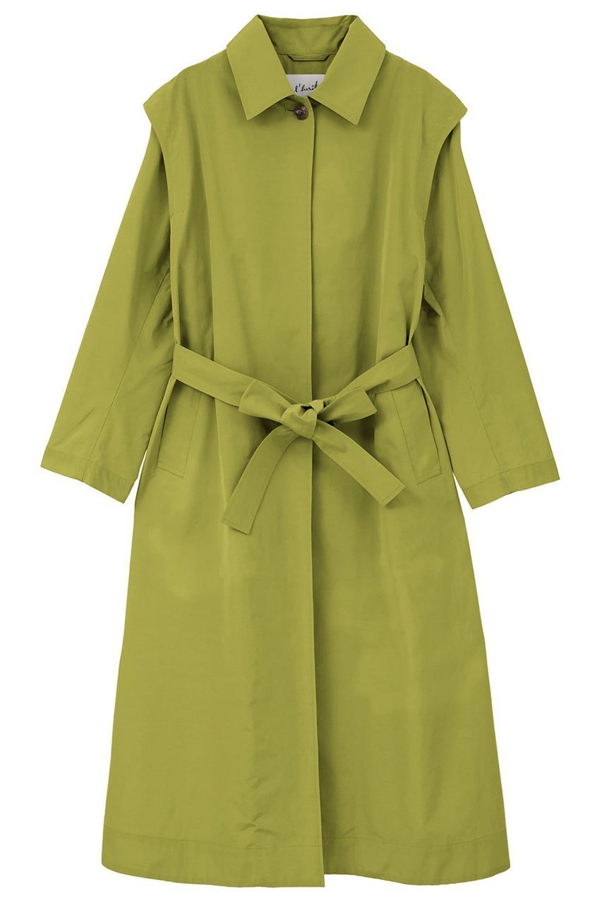 【マルティニーク/martinique】の【l heritage martinique】テクニカルコットンタフタステンカラーコート インテリア・キッズ・メンズ・レディースファッション・服の通販 founy(ファニー) 　ファッション　Fashion　レディースファッション　Fashion for Women　アウター　Coat / Outerwear Collection　コート・ロングコート・ピーコート　Long Coats, Peacoats & More　2026年　2026　おすすめ　Recommended / Our Picks　イタリア　Italy　ブライト　Bright, Shiny　ロング　Long, Long-Length　夏　Summer　春　Spring　S/S・春夏　SS, Spring/Summer, Warm Season　ピスタチオ|ID: prp329100004835300 ipo3291000000035220810